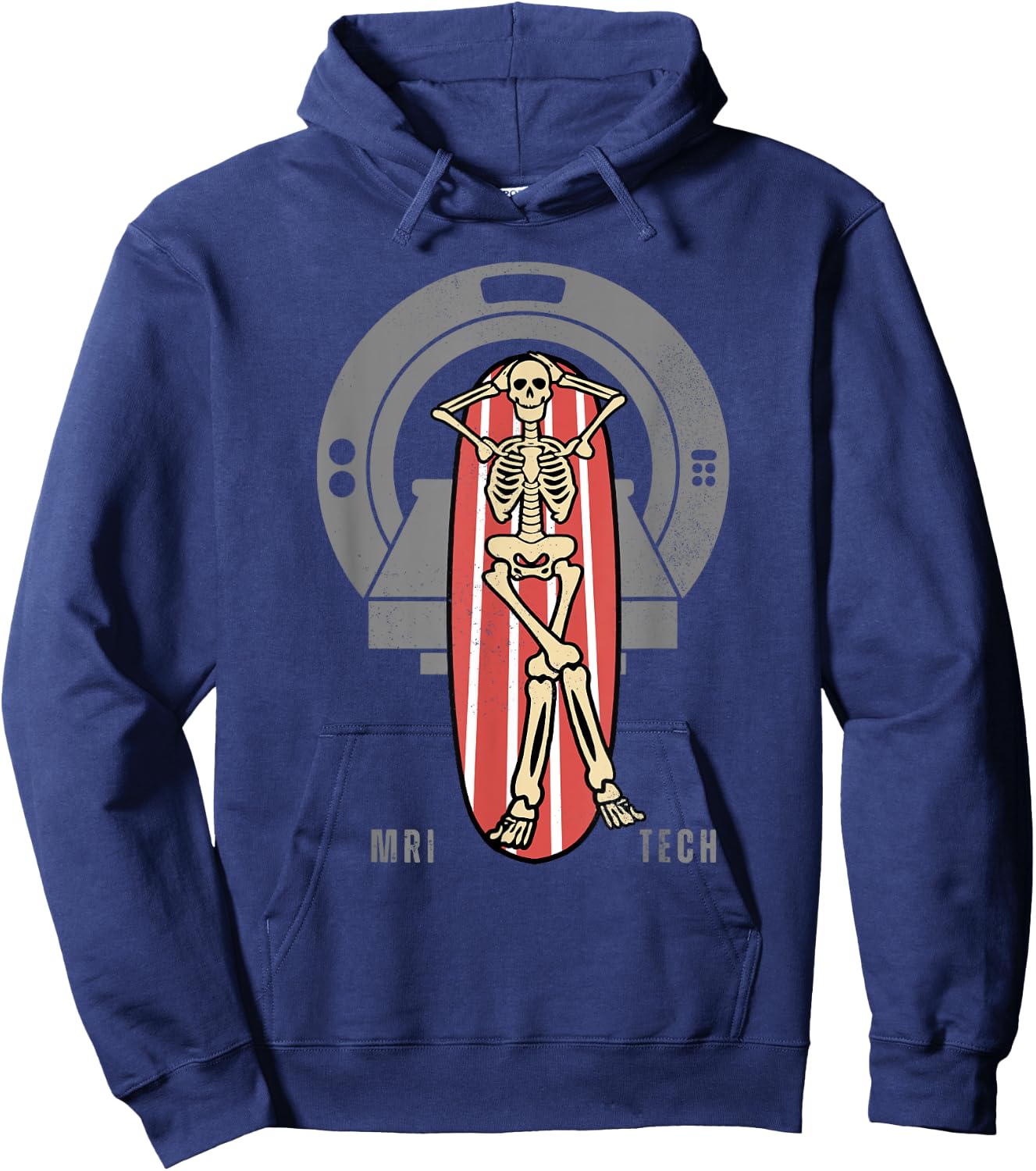 Skeleton Bay MRI Tech Funny MRI Technician MRI Technologist Hoodie - Hoodie | Navy