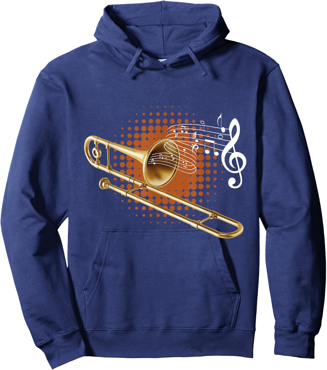 Musical Trombone - Trombonist Marching Band Player Hoodie - Hoodie | Navy