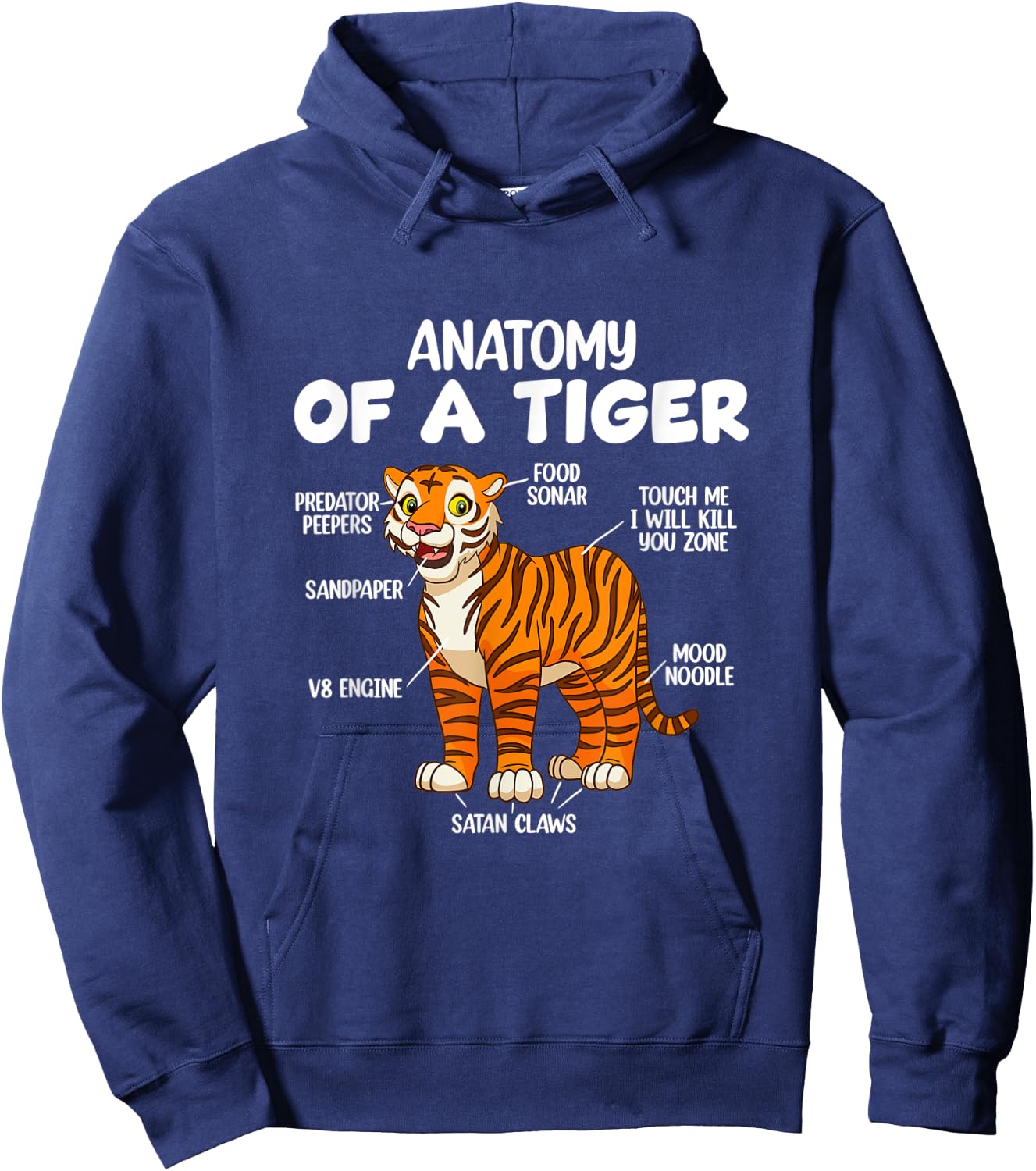 Anatomy Of A Tiger Hoodie - Hoodie | Navy