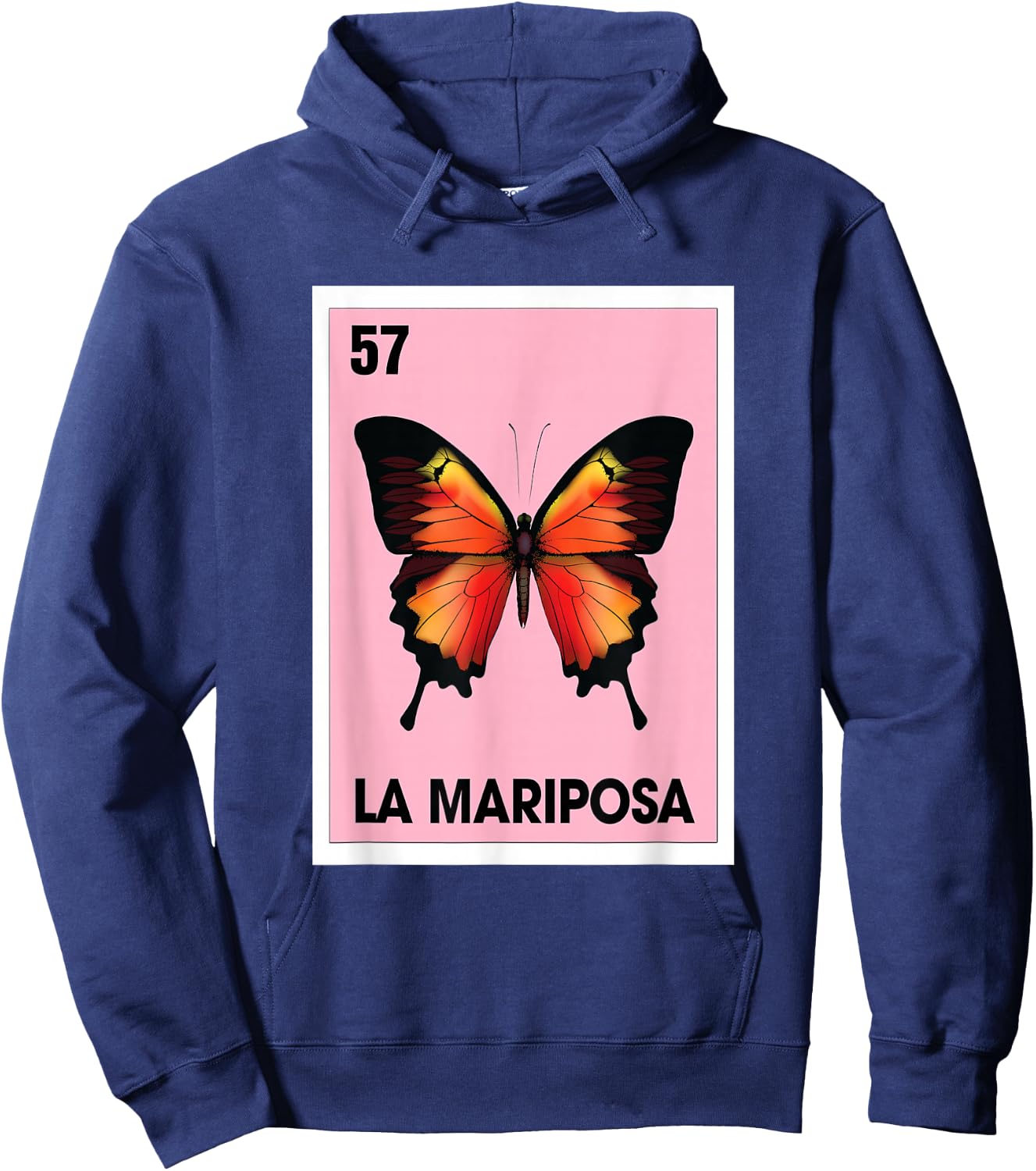 La Mariposa Mexican Bingo Card Game Butterfly Lover Spanish Hoodie - Hoodie | Navy
