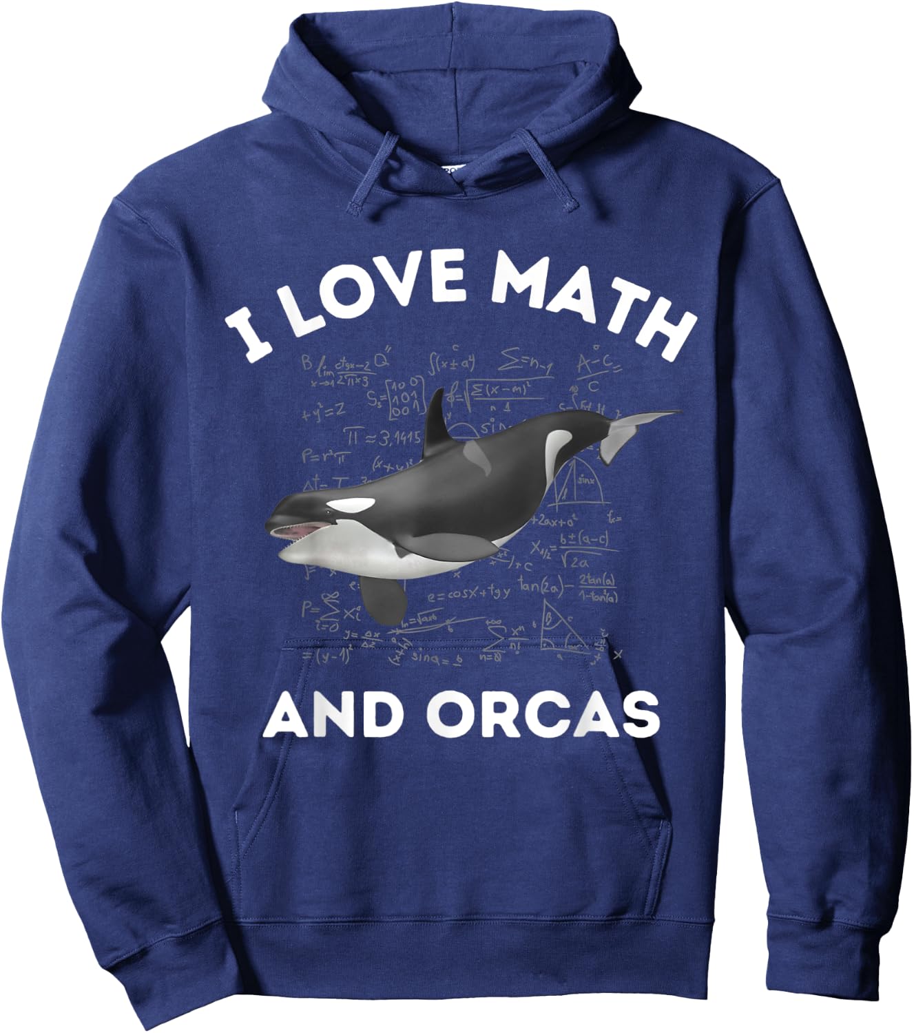I Love Math and Orcas Killer Whale Lover Algebra Teacher Men Women Kids Hoodie - Hoodie | Navy