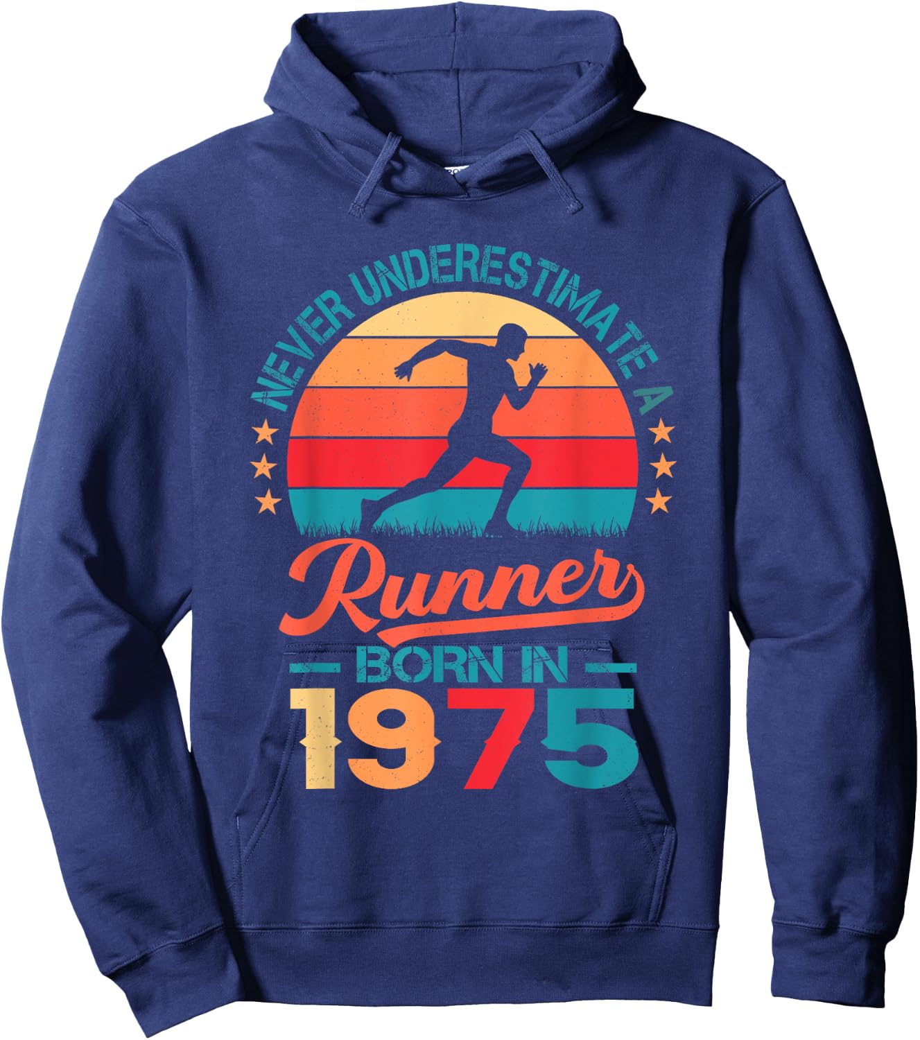 Runner born in 1975 50th Birthday Running 50 Years Old Hoodie - Hoodie | Navy