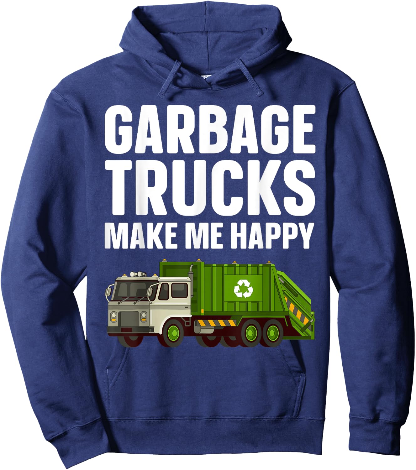 Funny Garbage Truck Art For Toddler Boys Dump Garbage Trucks Hoodie - Hoodie | Navy