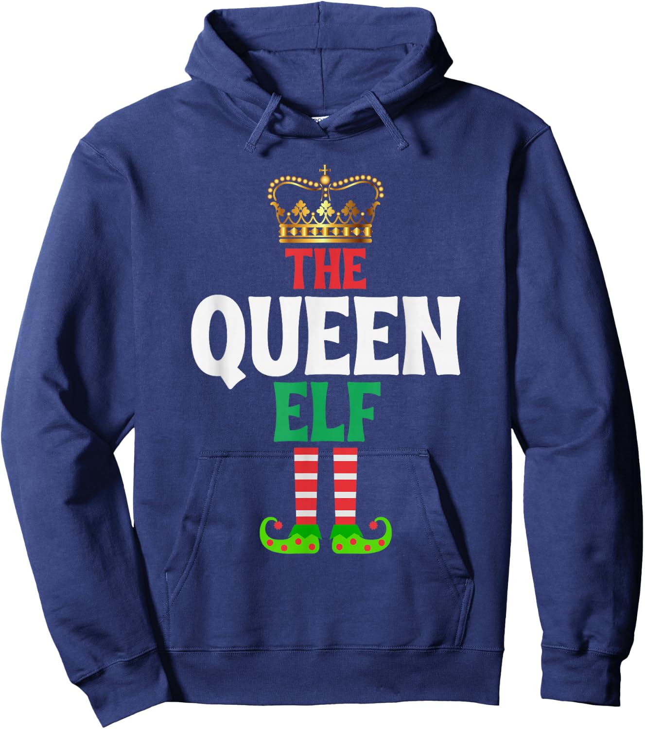 The Queen Elf - Funny Matching Family Group Christmas Hoodie - Hoodie | Navy