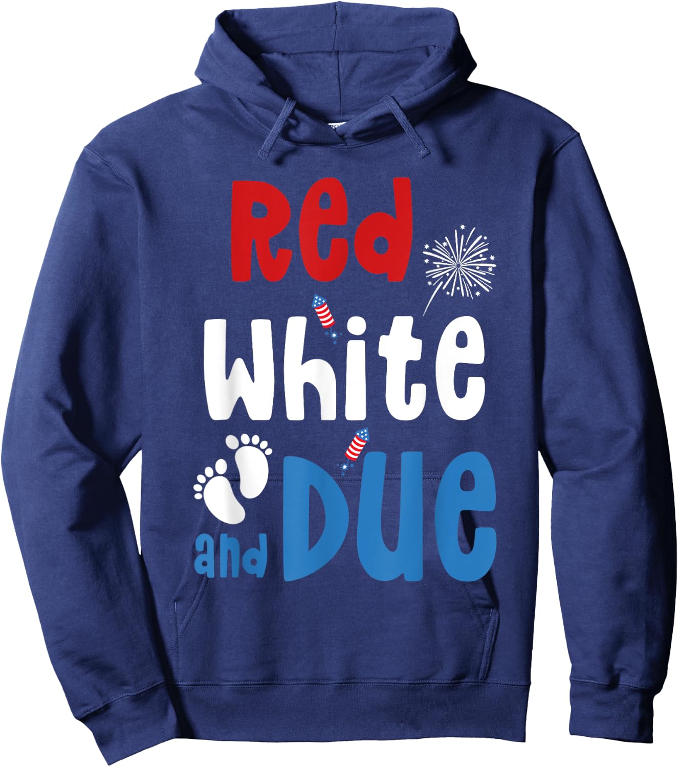 Red White and Due USA 4th of July American Hoodie - Hoodie | Navy