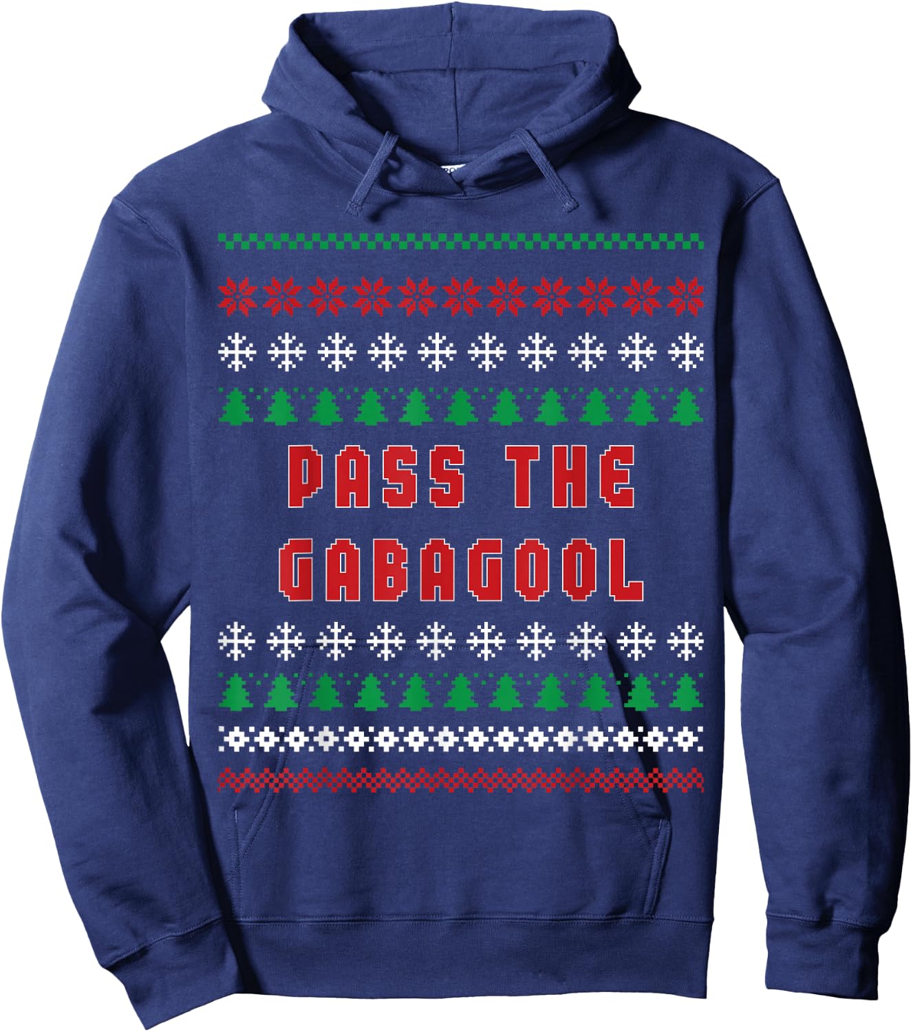 Pass The Gabagool Ugly Christmas Sweater Italian Xmas Hoodie - Hoodie | Navy