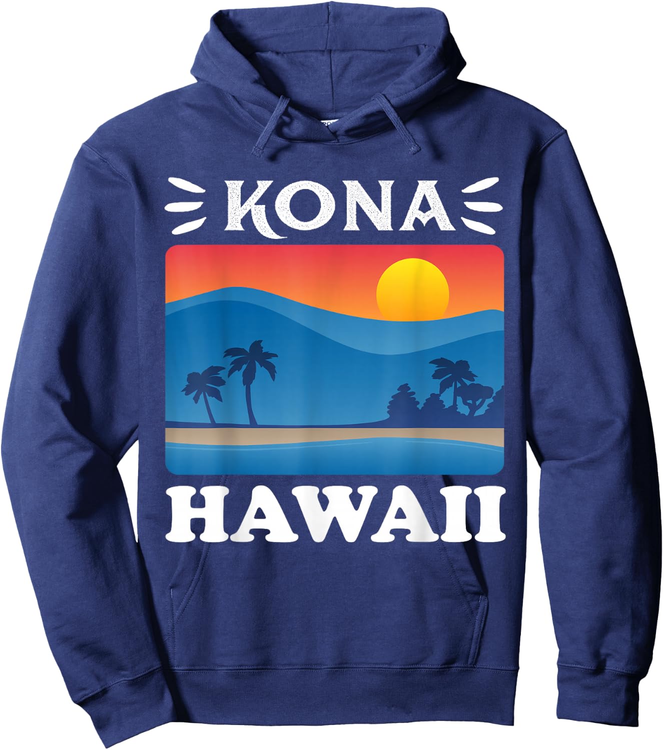 Islands Vintage Souvenir Kona Hawaii Hoodie - Hoodie | Navy