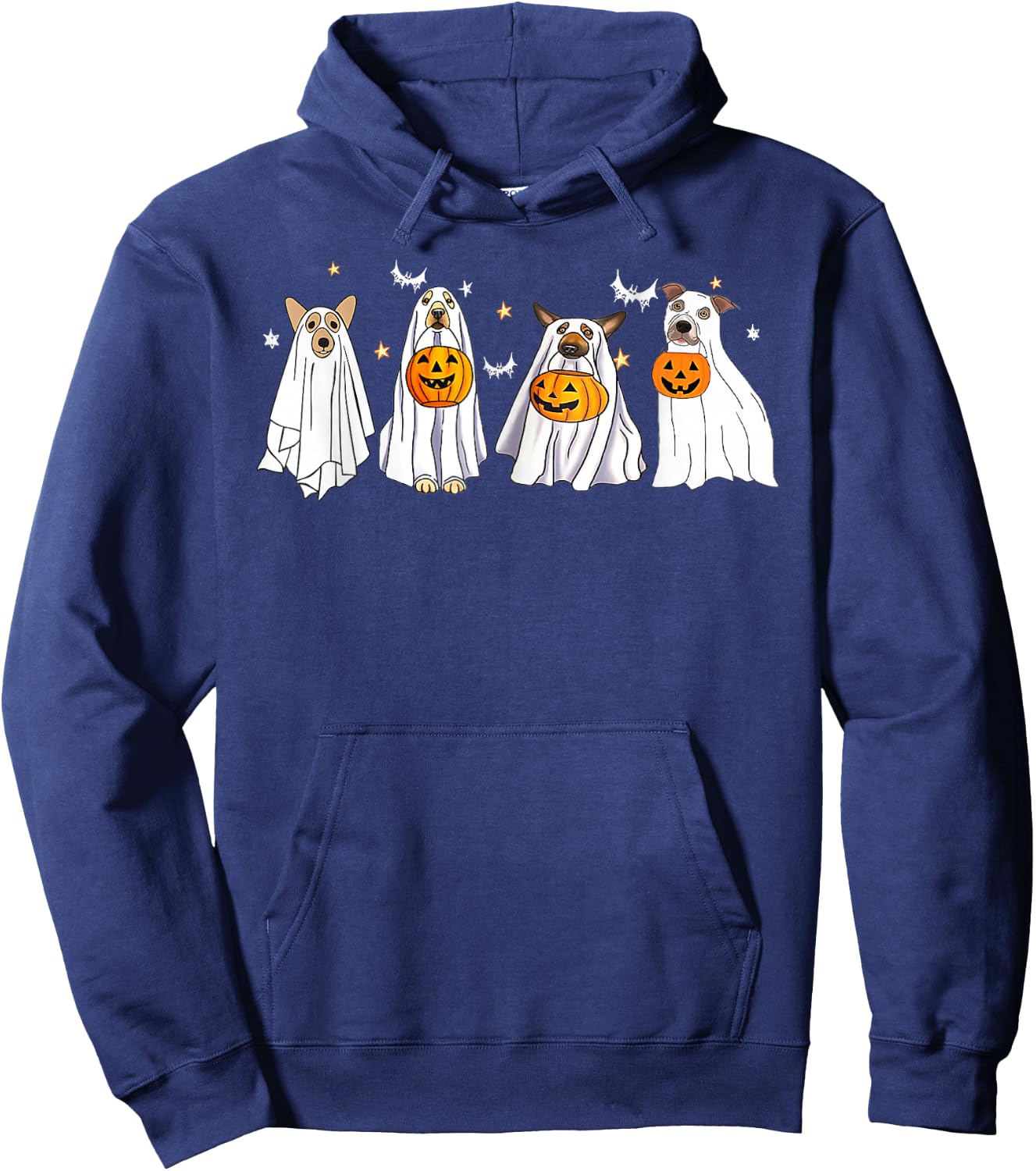 Funny Ghost Dog Halloween Costume for Dog Owners Hoodie - Hoodie | Navy