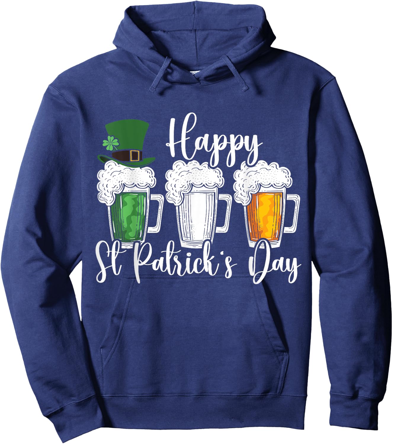 St Patrick's Day Beer Irish Flag Shamrock St. Patty's Day Hoodie - Hoodie | Navy