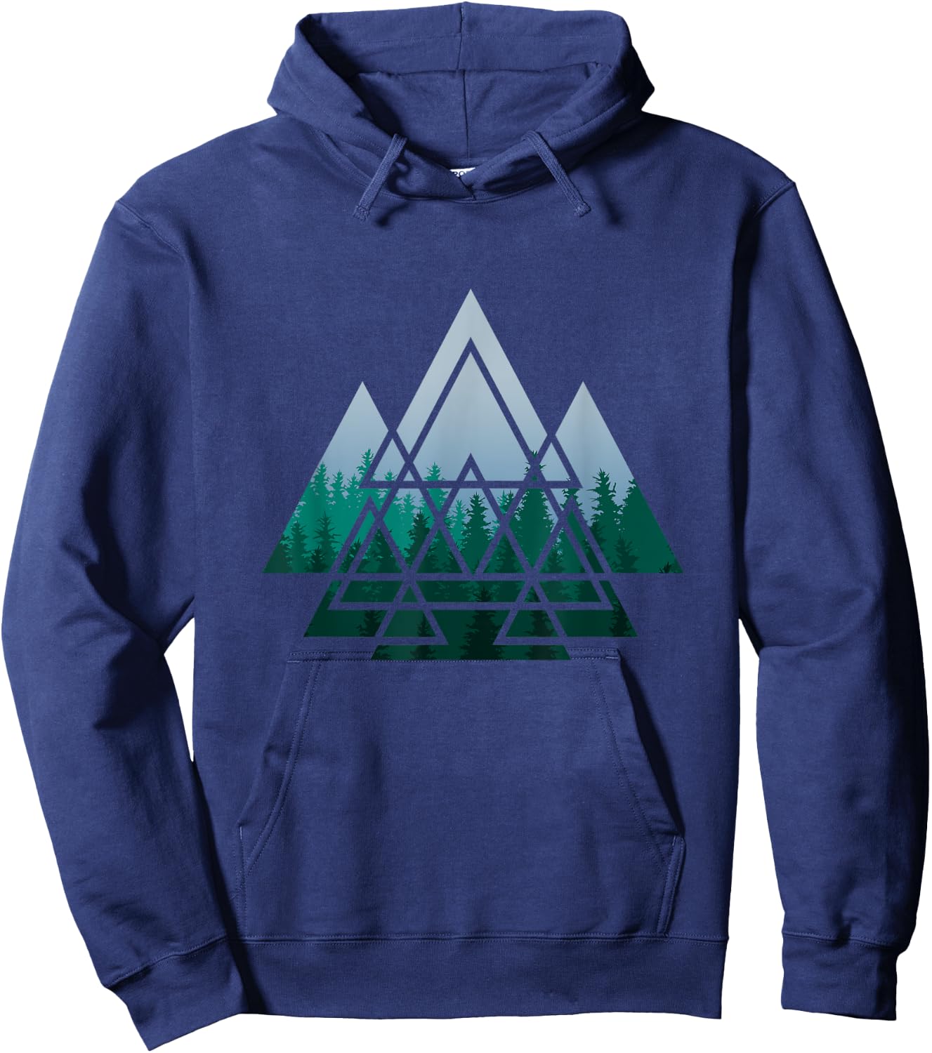 Sacred Geometry Triangles Forest Geometrical Spirituality Hoodie - Hoodie | Navy
