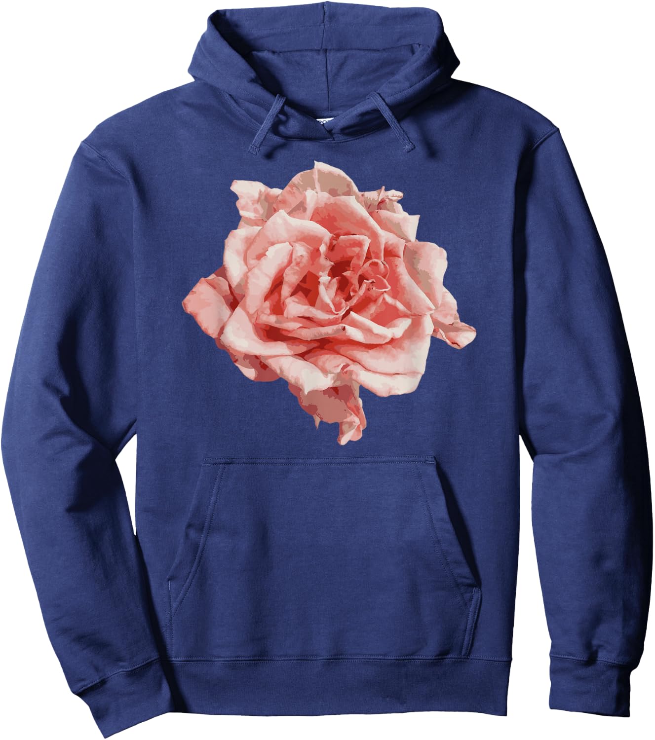 Single Pink Rose Flower Design , Girls, Teens Hoodie - Hoodie | Navy