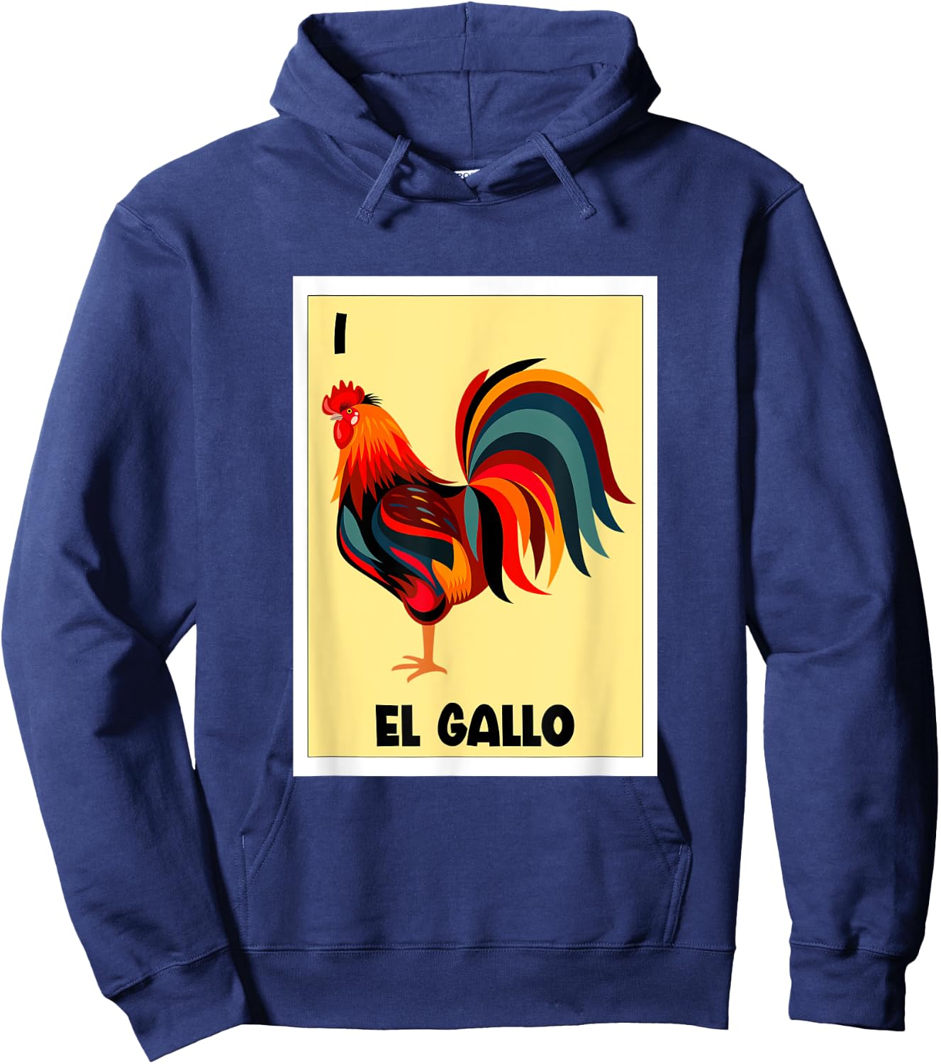 El Gallo Mexican Bingo Card Spanish Hispanic The Rooster Hoodie - Hoodie | Navy