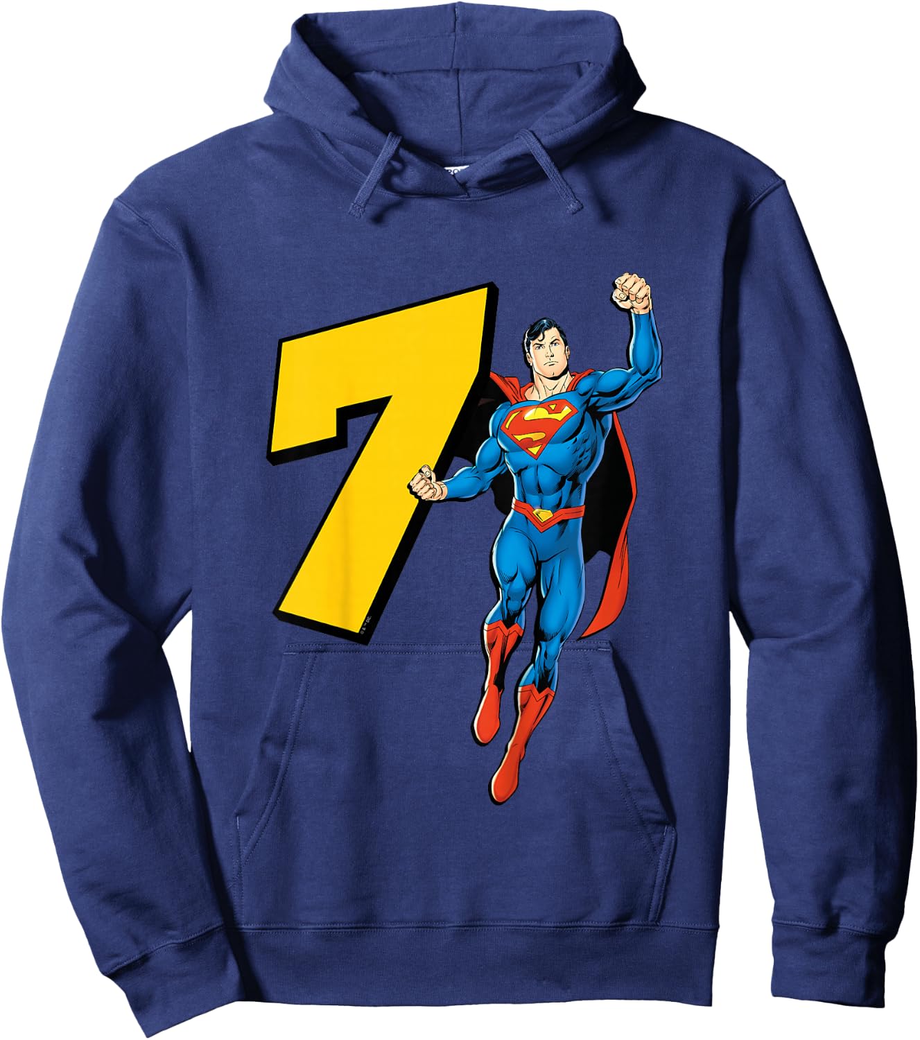 Kids Superman Super Hero 7th Birthday Hoodie - Hoodie | Navy