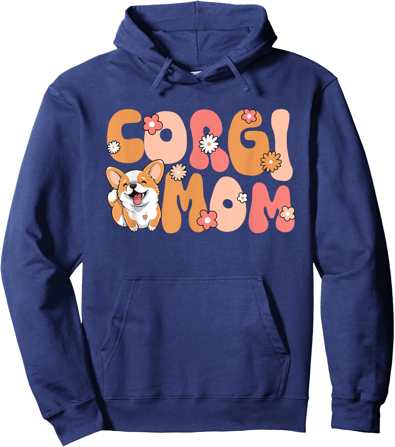 Welsh Corgi Pembroke Groovy World's Best Corgi Mom Hoodie - Hoodie | Navy
