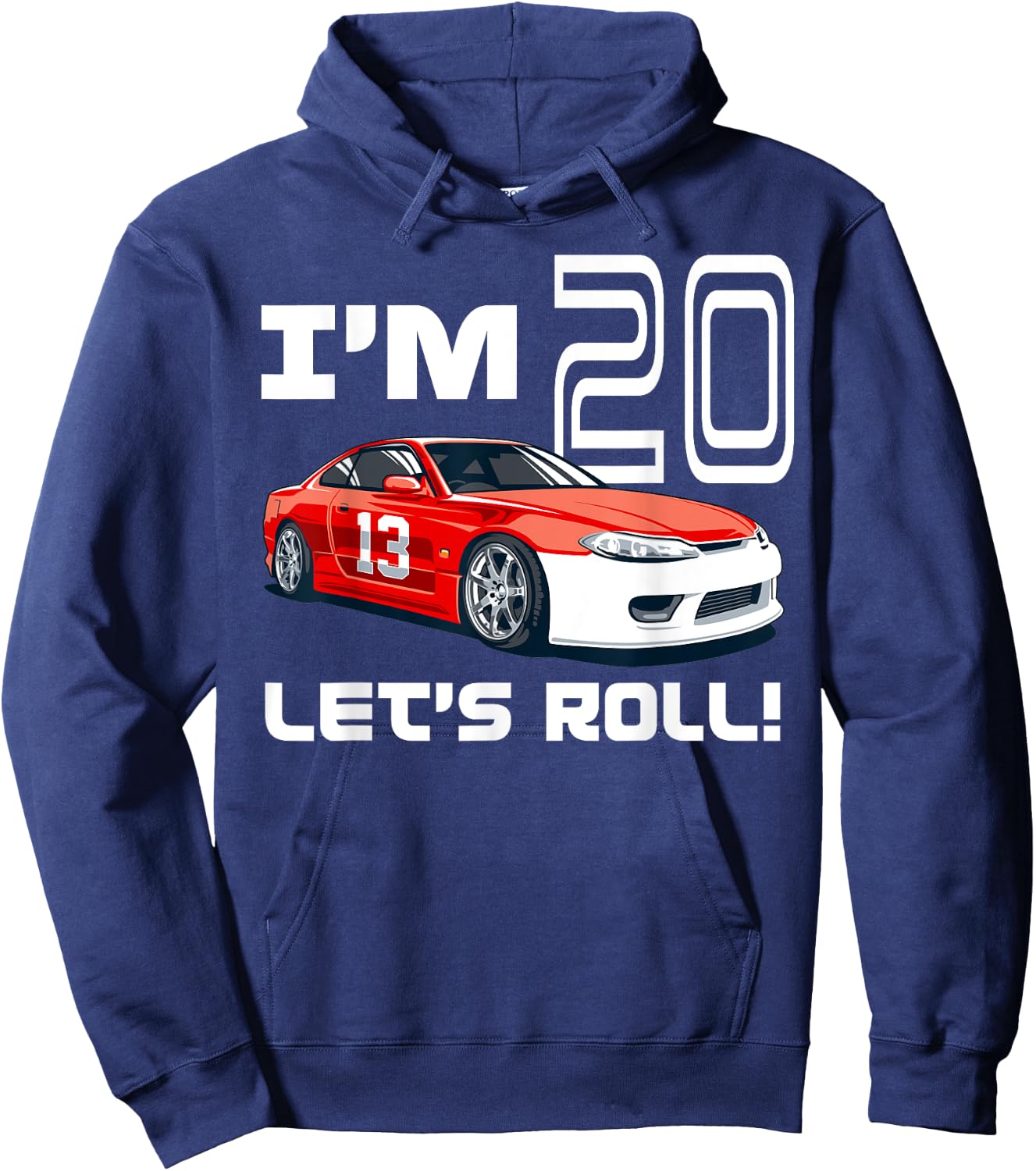 Race Car 20th Birthday Boy Racecar Racing 20 Year Old & Hoodie - Hoodie | Navy