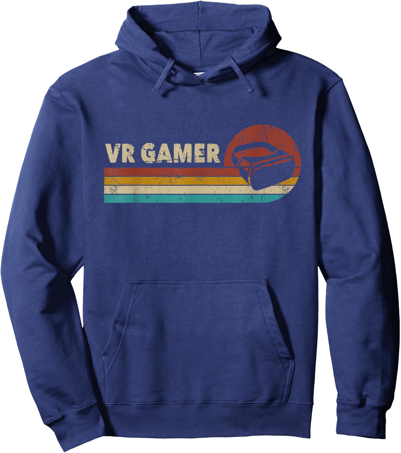 VR Gamer Vintage Video Games for Boys Men Funny Retro Gaming Hoodie - Hoodie | Navy