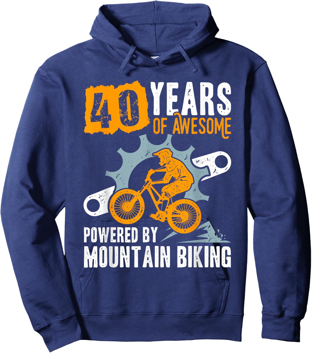 40th Birthday 40 Years of Awesome Mountain Biking MTB 1983 Hoodie - Hoodie | Navy