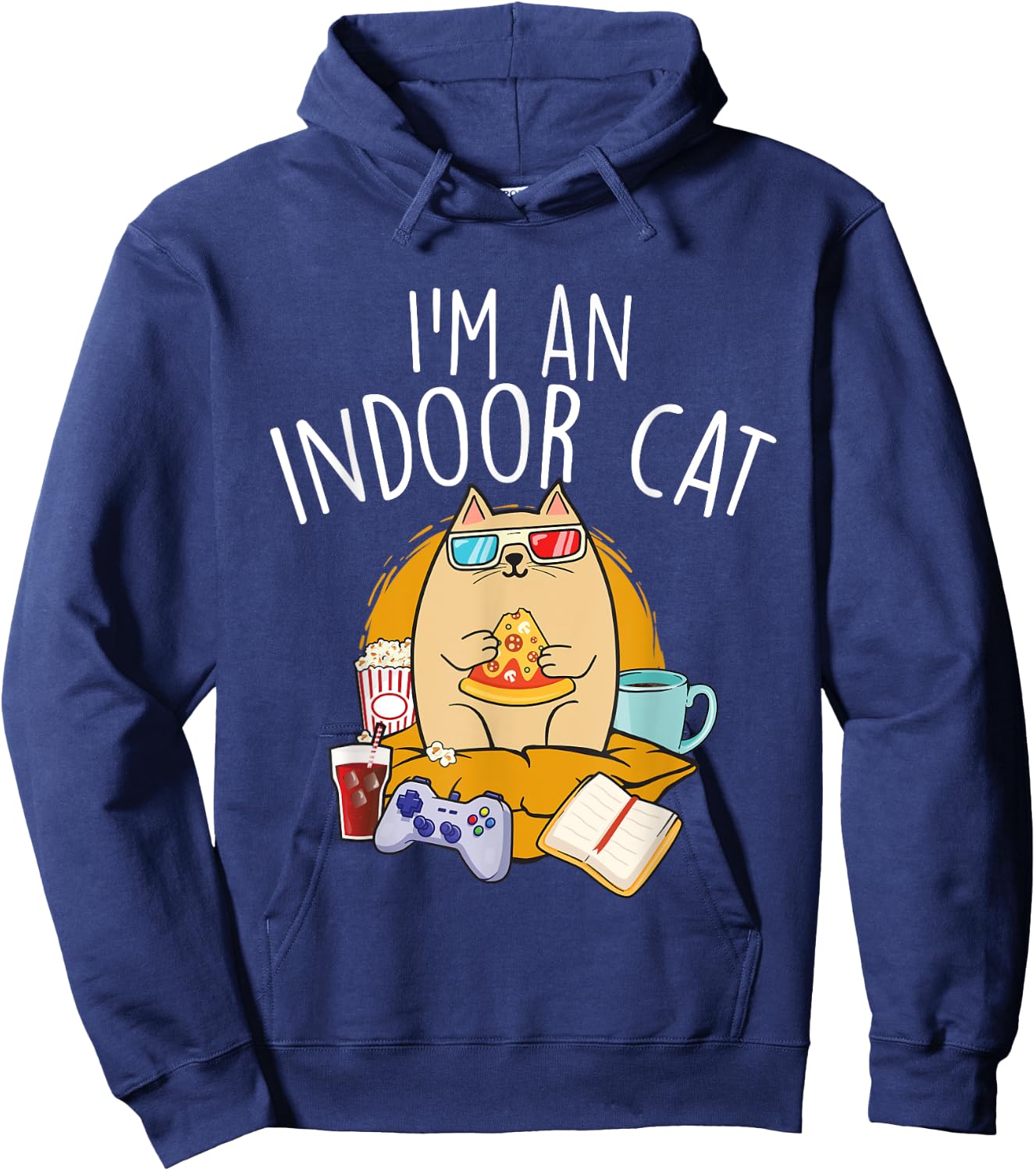 I'm An Indoor Cat - Cat Lover Kitten Kitty Owner Women Girls Kids Hoodie - Hoodie | Navy