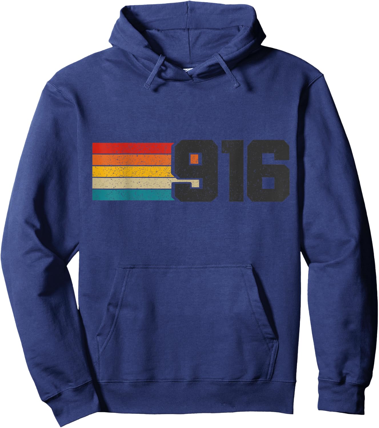 Sacramento California 916 Area Code Pride Vintage Hoodie - Hoodie | Navy