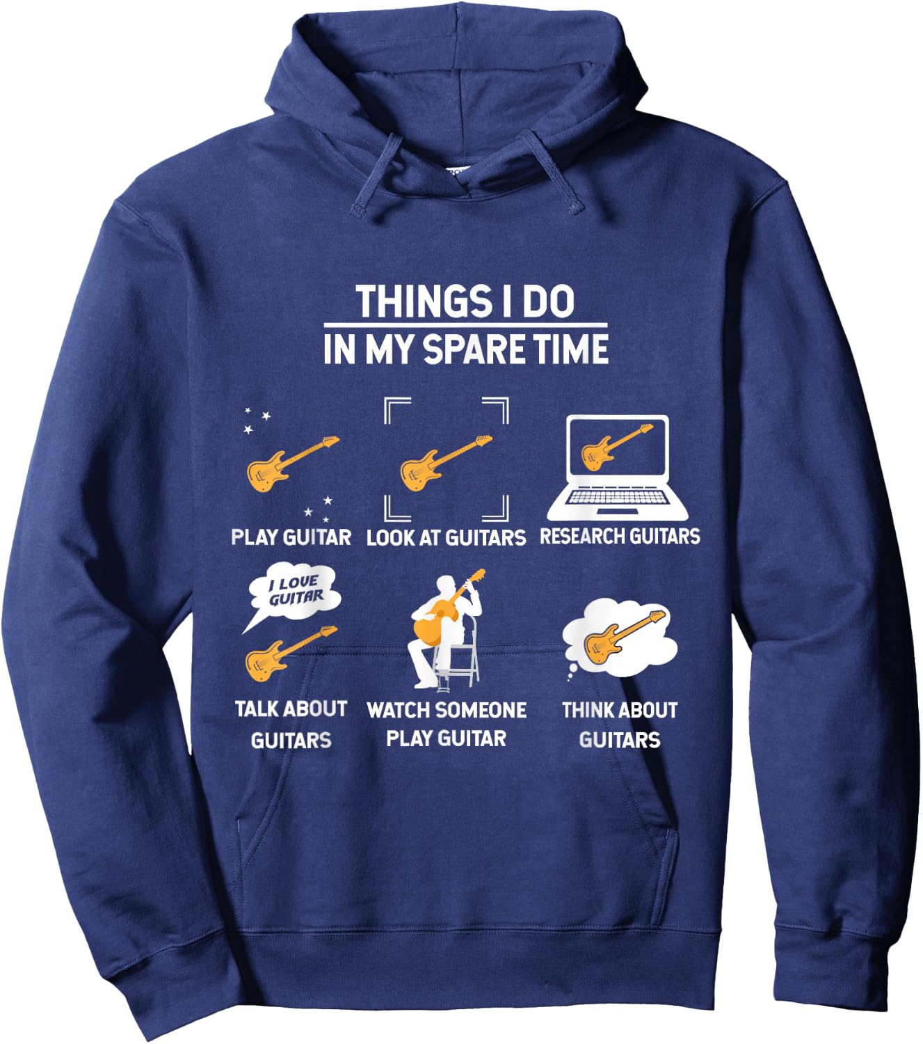 epiphone Guitar Guitar Things i do in My Spare time Hoodie - Hoodie | Navy