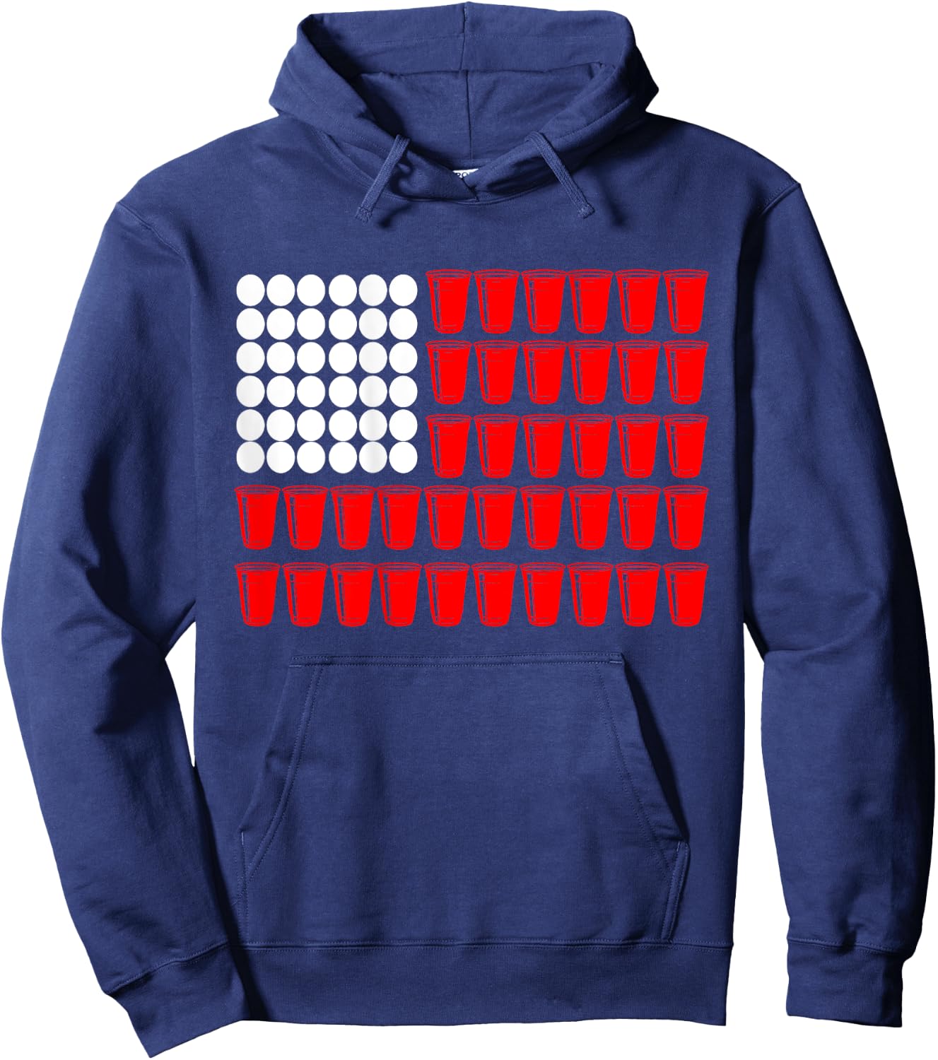 Beer Pong Flag | Drinking Game Hoodie - Hoodie | Navy