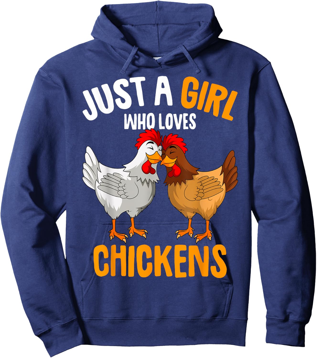 Just a Girl who loves Chickens Kids Chicken Hoodie - Hoodie | Navy