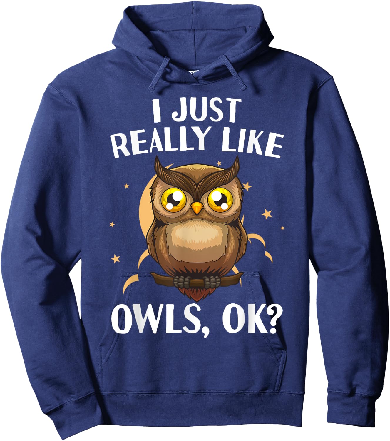 Cute Owl Design Women Kids Nocturnal Bird Owl Lover Hoodie - Hoodie | Navy