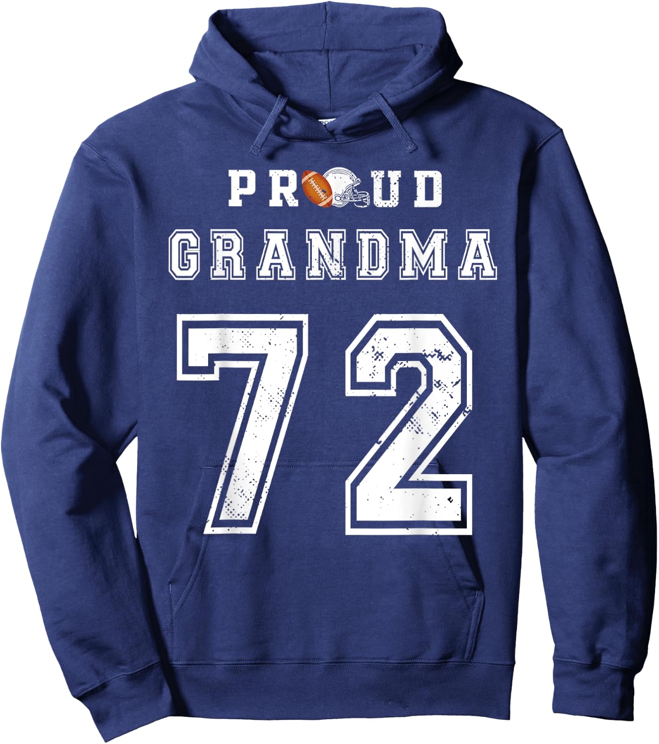 Custom Proud Football Grandma Number 72 Personalized Hoodie - Hoodie | Navy