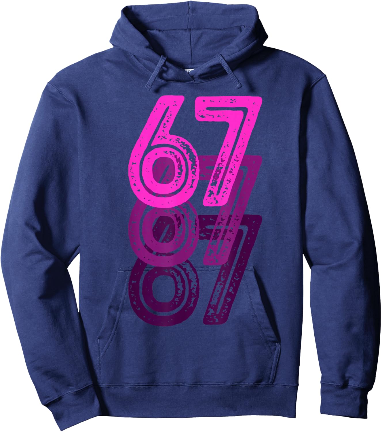 Number 67 Pink Best Classic College Style Birthday Funny Hoodie - Hoodie | Navy