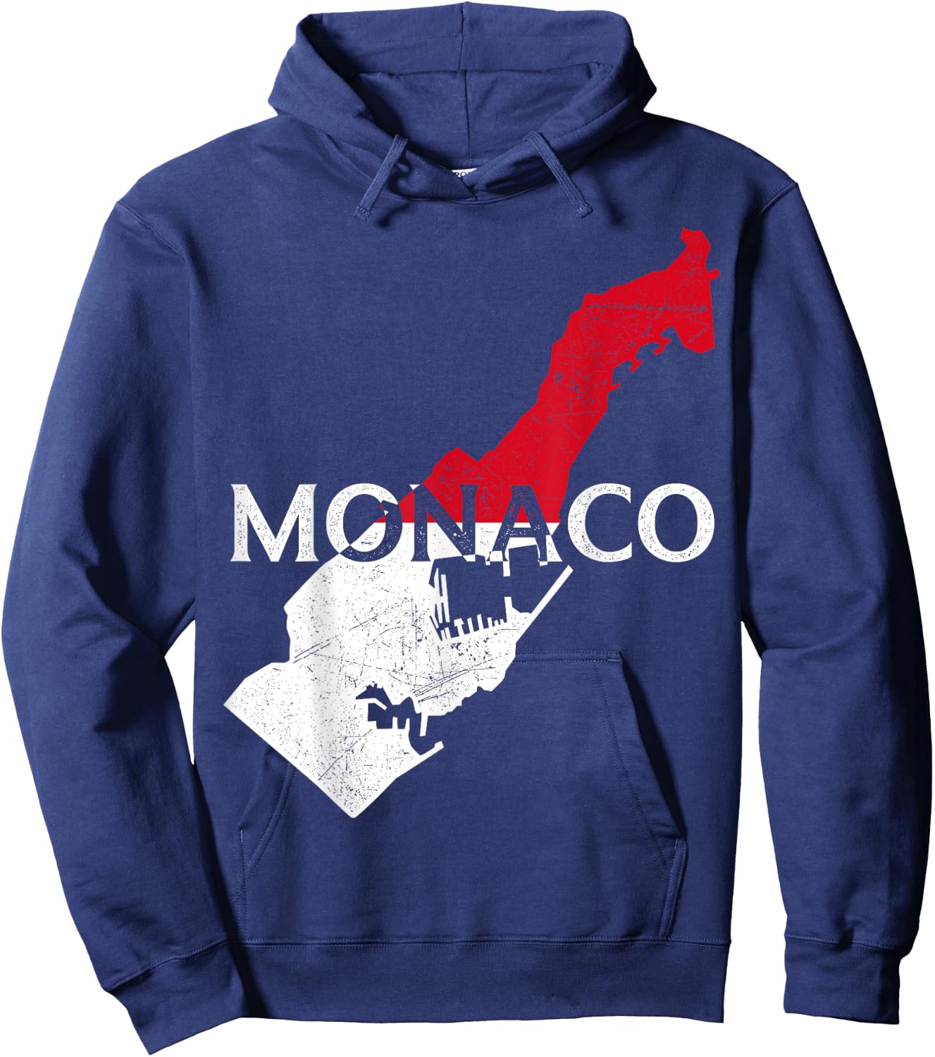 Monaco Country Map Flag Proud Monegasque Patriotic Hoodie - Hoodie | Navy