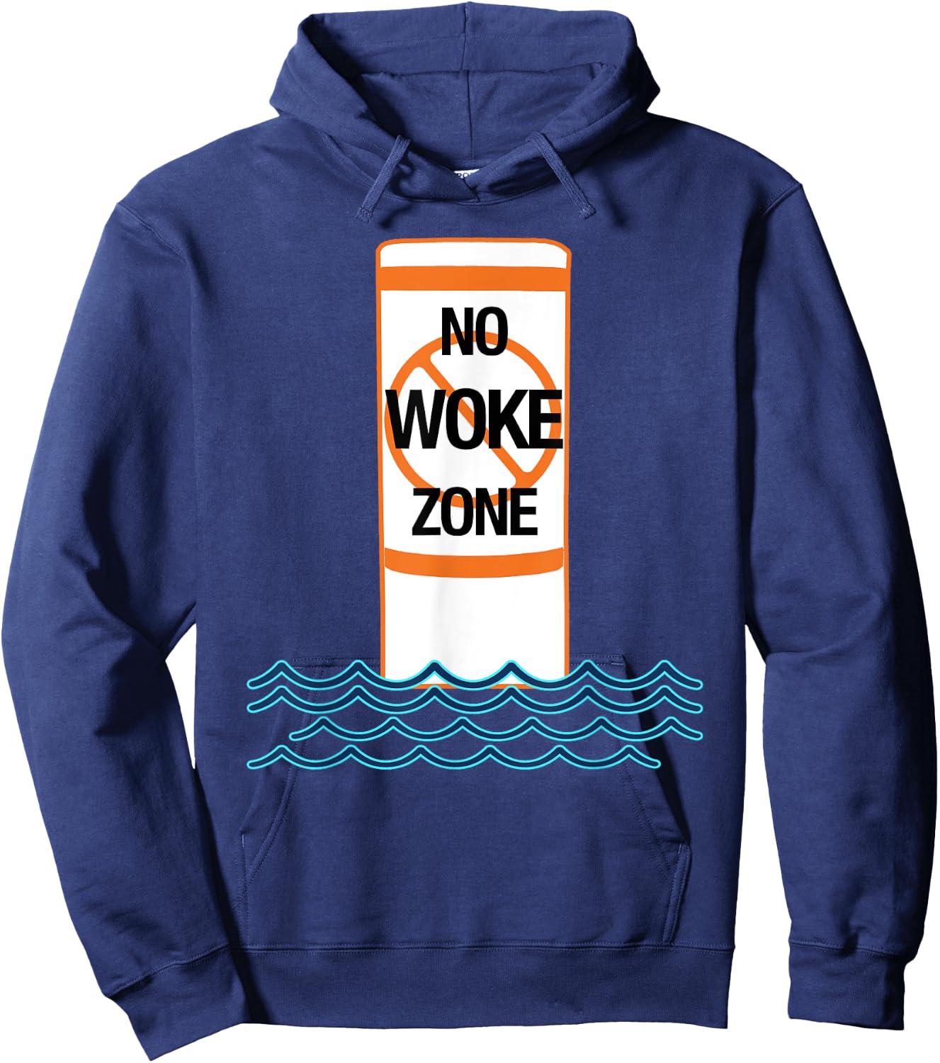 No Woke Zone Anti Democrat Liberal Leftist Funny Republican Hoodie - Hoodie | Navy