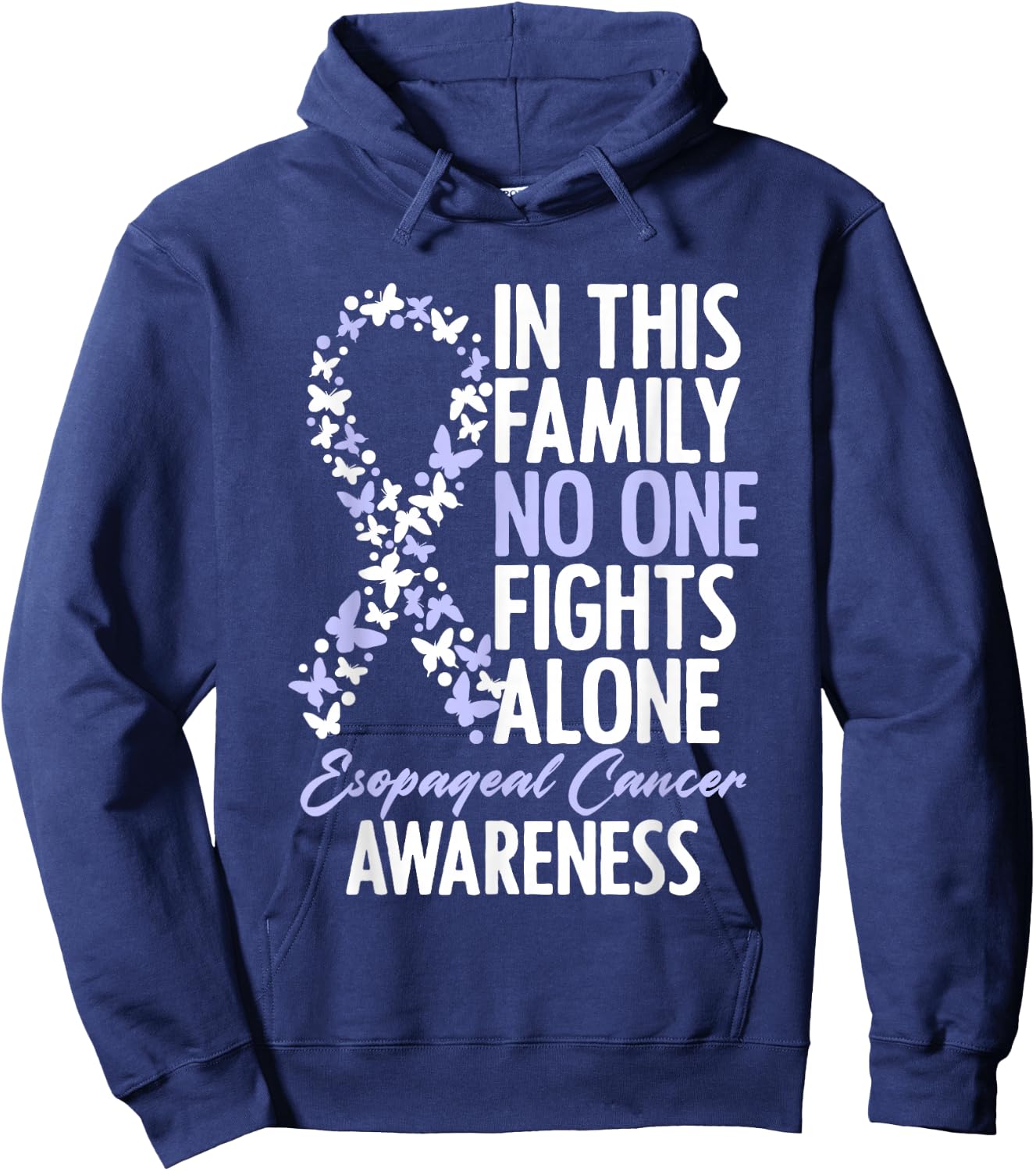Esophageal Cancer Awareness Ribbon Family Matching Hoodie - Hoodie | Navy