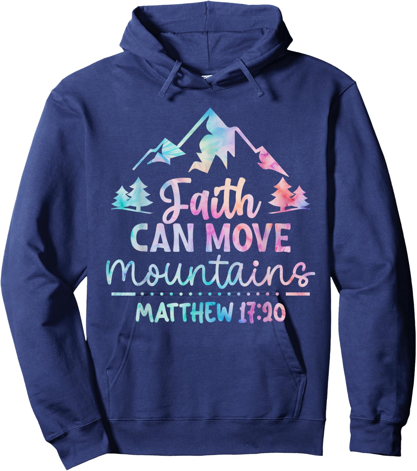 Faith can Move Mountains Jesus Bible Verse Quote Religious Hoodie - Hoodie | Navy