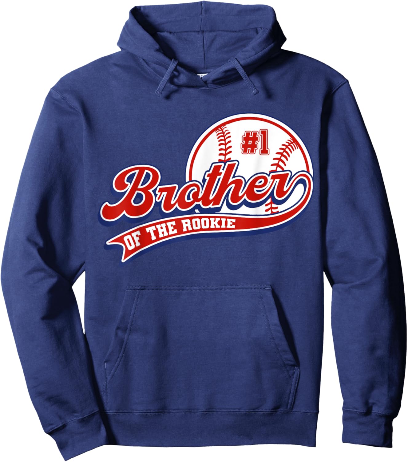 Brother of Rookie of Year 1st Birthday Baseball Sport Fan Hoodie - Hoodie | Navy