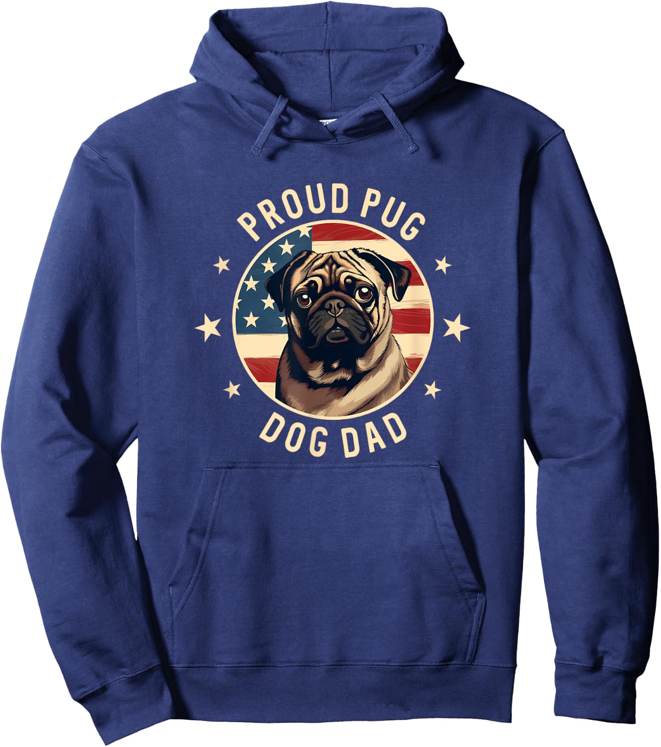 Pug Dog Owner Gifts , Proud Pug Dog Dad Hoodie - Hoodie | Navy