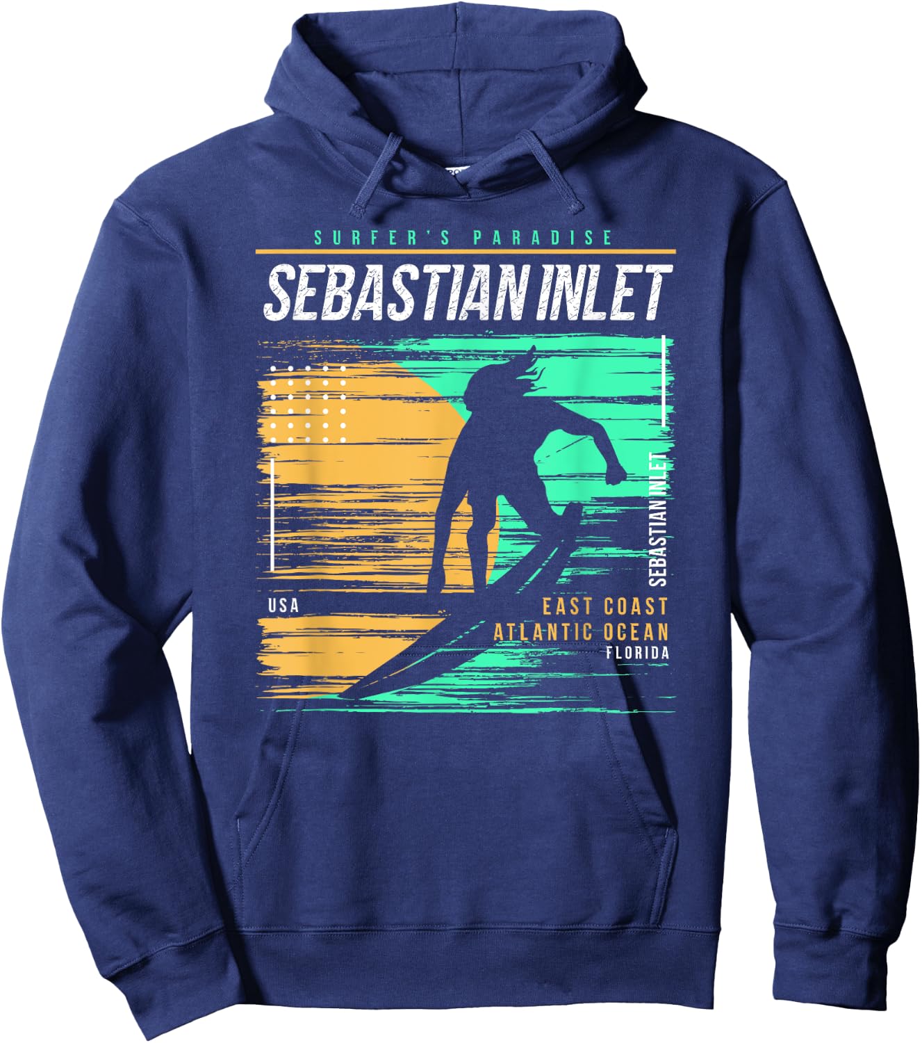 Vintage Surfing Sebastian Inlet Florida Surfers Paradise Hoodie - Hoodie | Navy