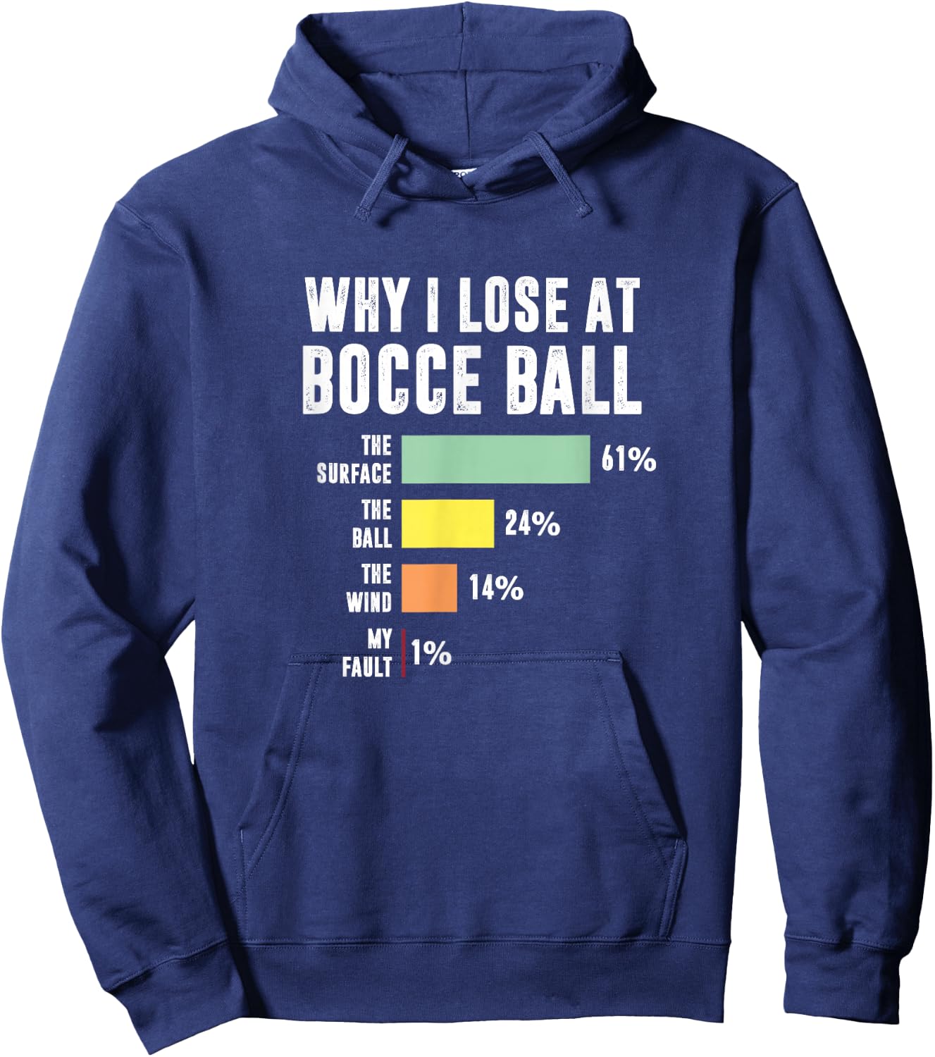 Why I Lose At Bocce Ball - Funny Bocce Player Hoodie - Hoodie | Navy