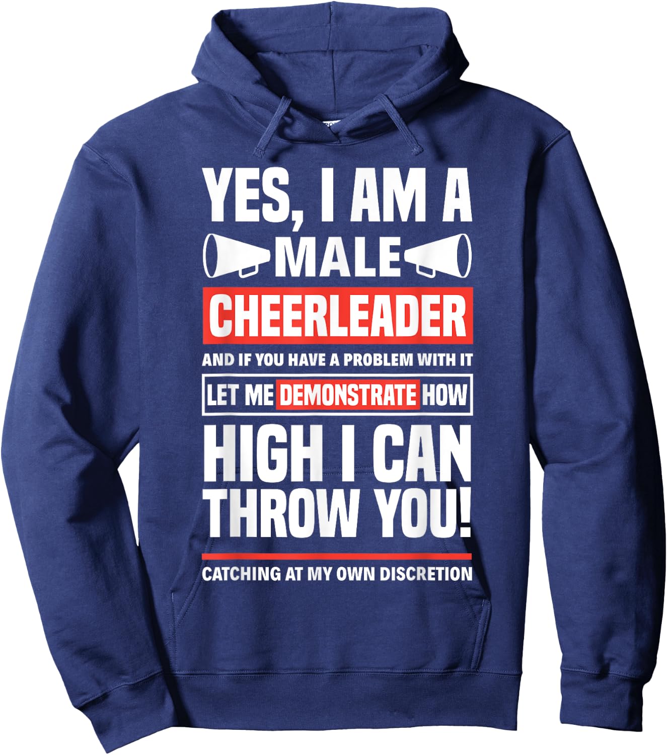 Yes I Am A Male Cheerleader Cheerleading Cheerdance Gymnast Hoodie - Hoodie | Navy