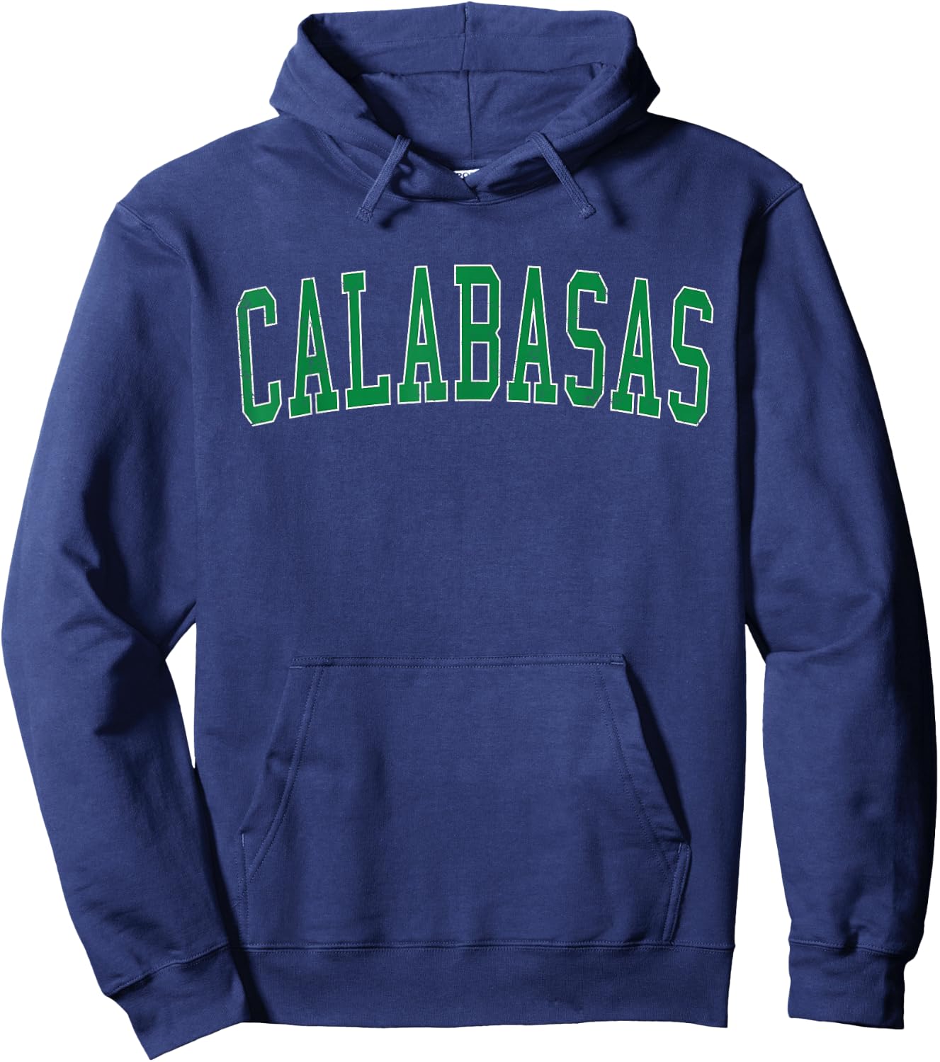 Vintage Calabasas CA Distressed Green Varsity Style Hoodie - Hoodie | Navy
