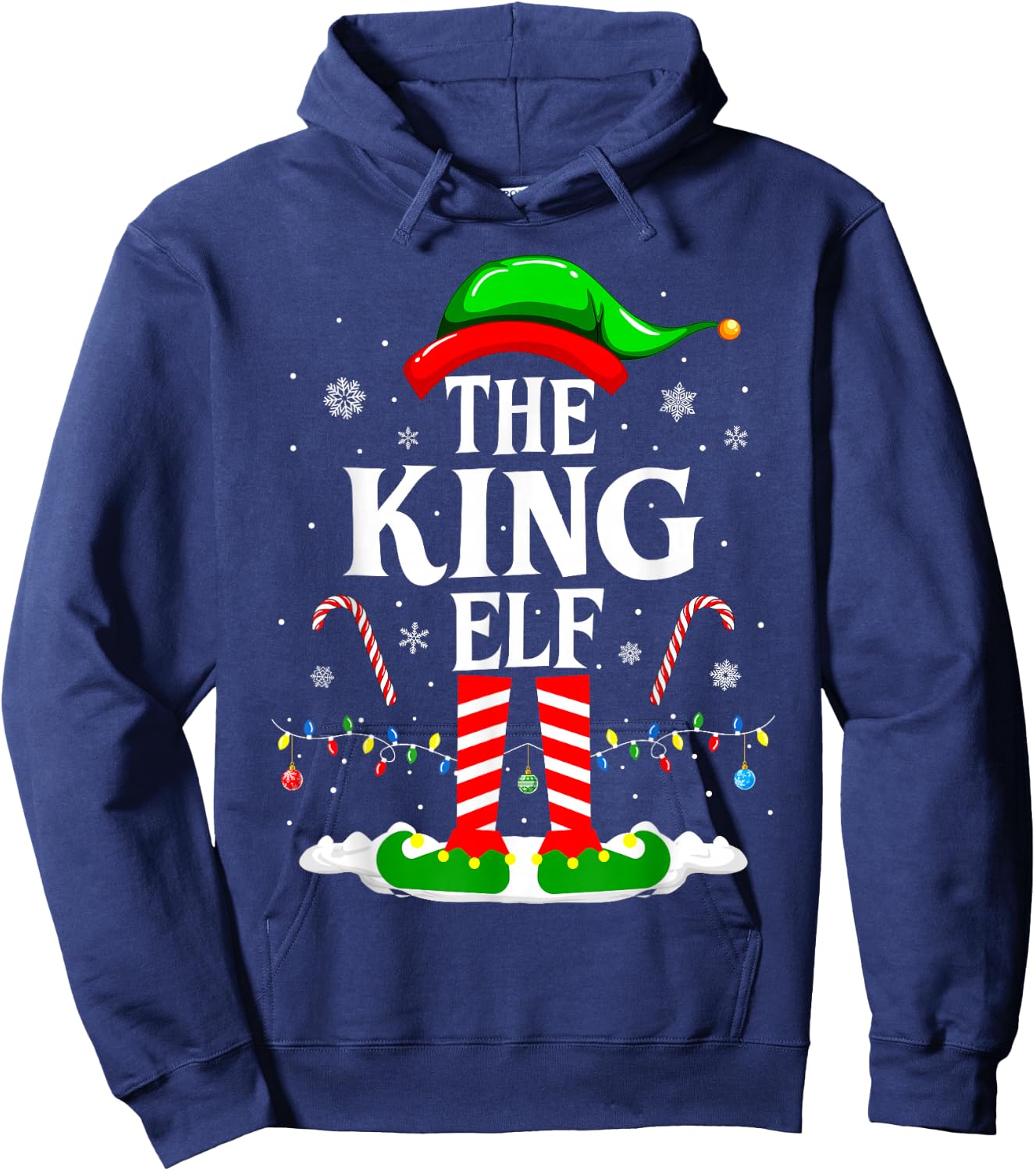 The King Elf Funny Xmas Matching Family Christmas Party Hoodie - Hoodie | Navy