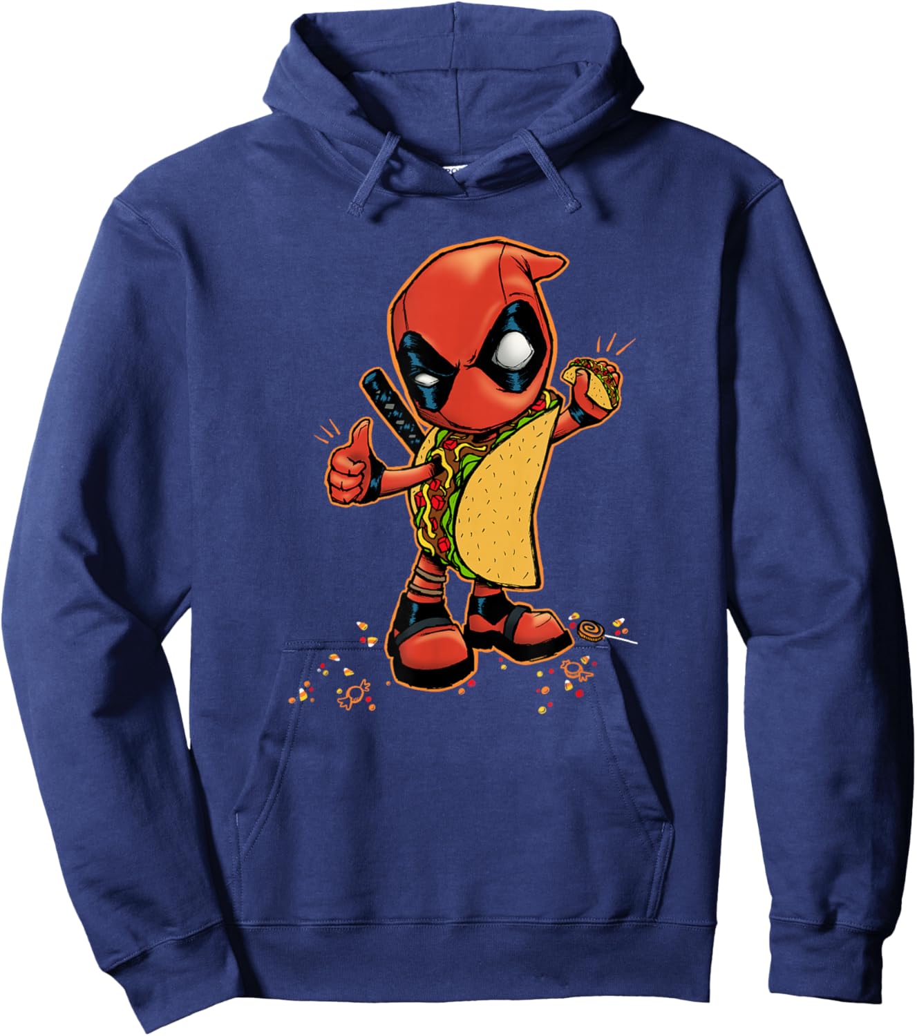 Marvel Comics Retro Classic Halloween Taco Deadpool Hoodie - Hoodie | Navy
