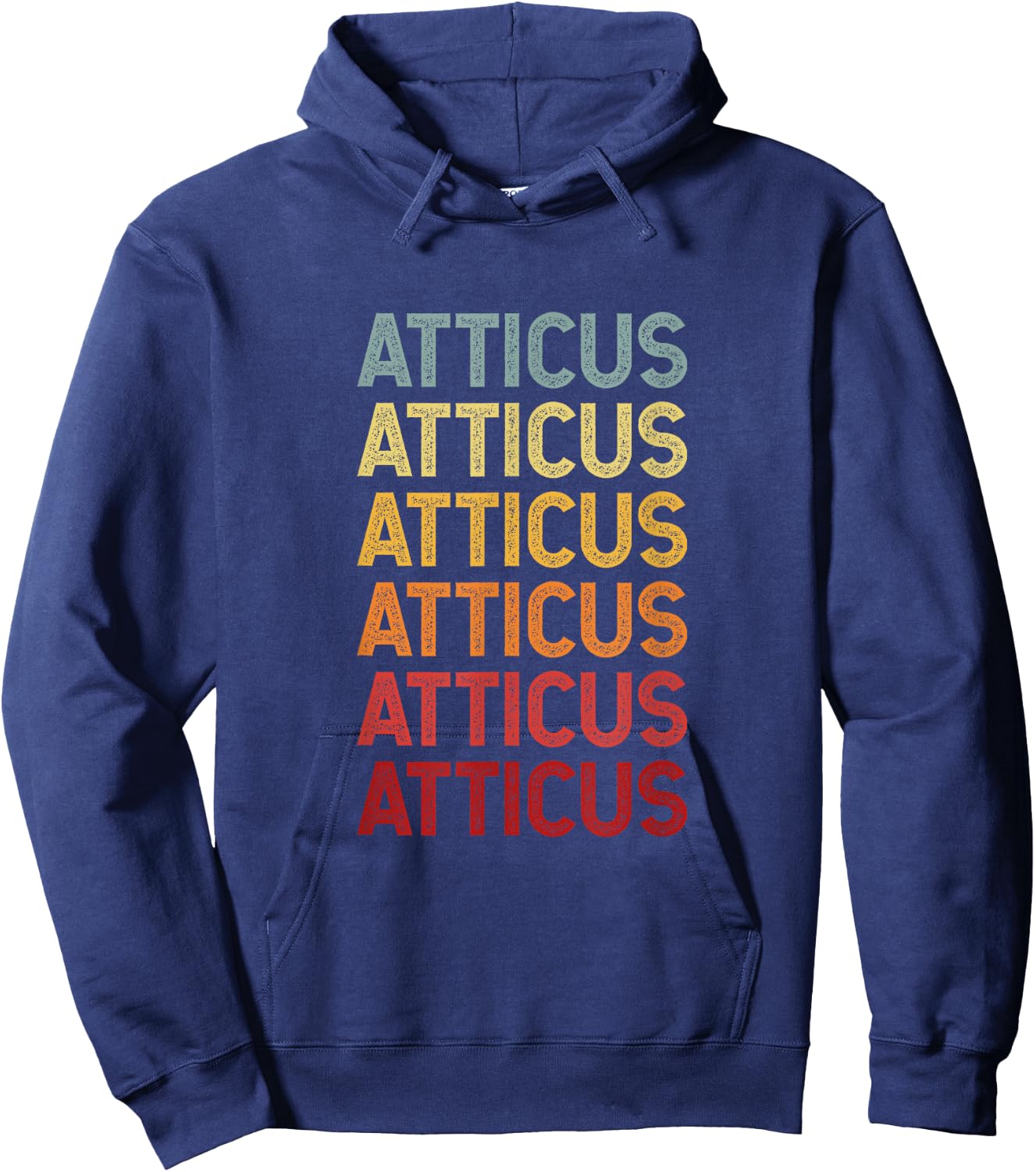 Atticus Name Personalized Vintage Retro Birthday Hoodie - Hoodie | Navy