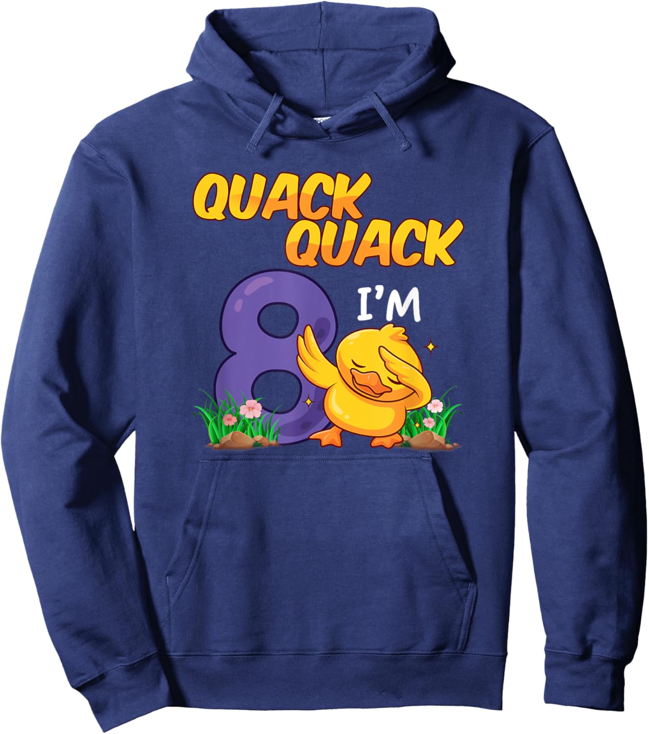 8 Year Old Gifts Boys Girls Teens Dabbing Duck 8th Birthday Hoodie - Hoodie | Navy