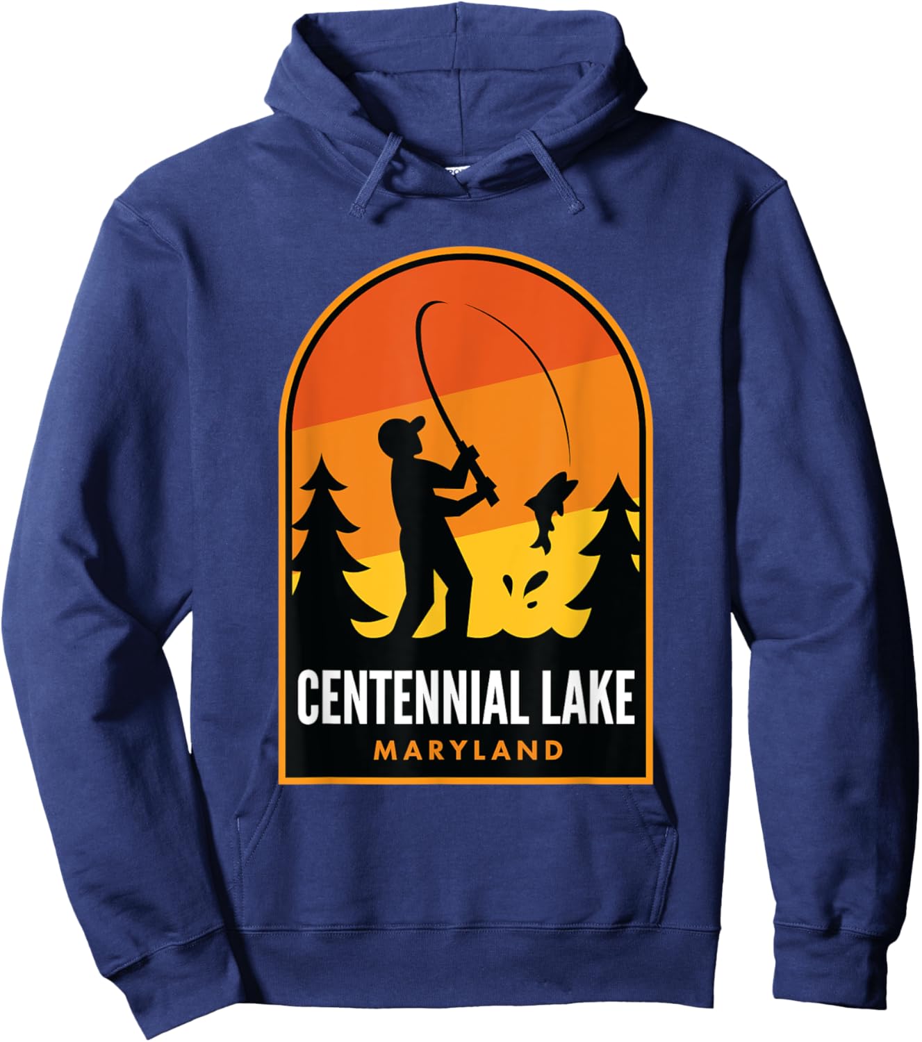 Centennial Lake Maryland Fishing Hoodie - Hoodie | Navy