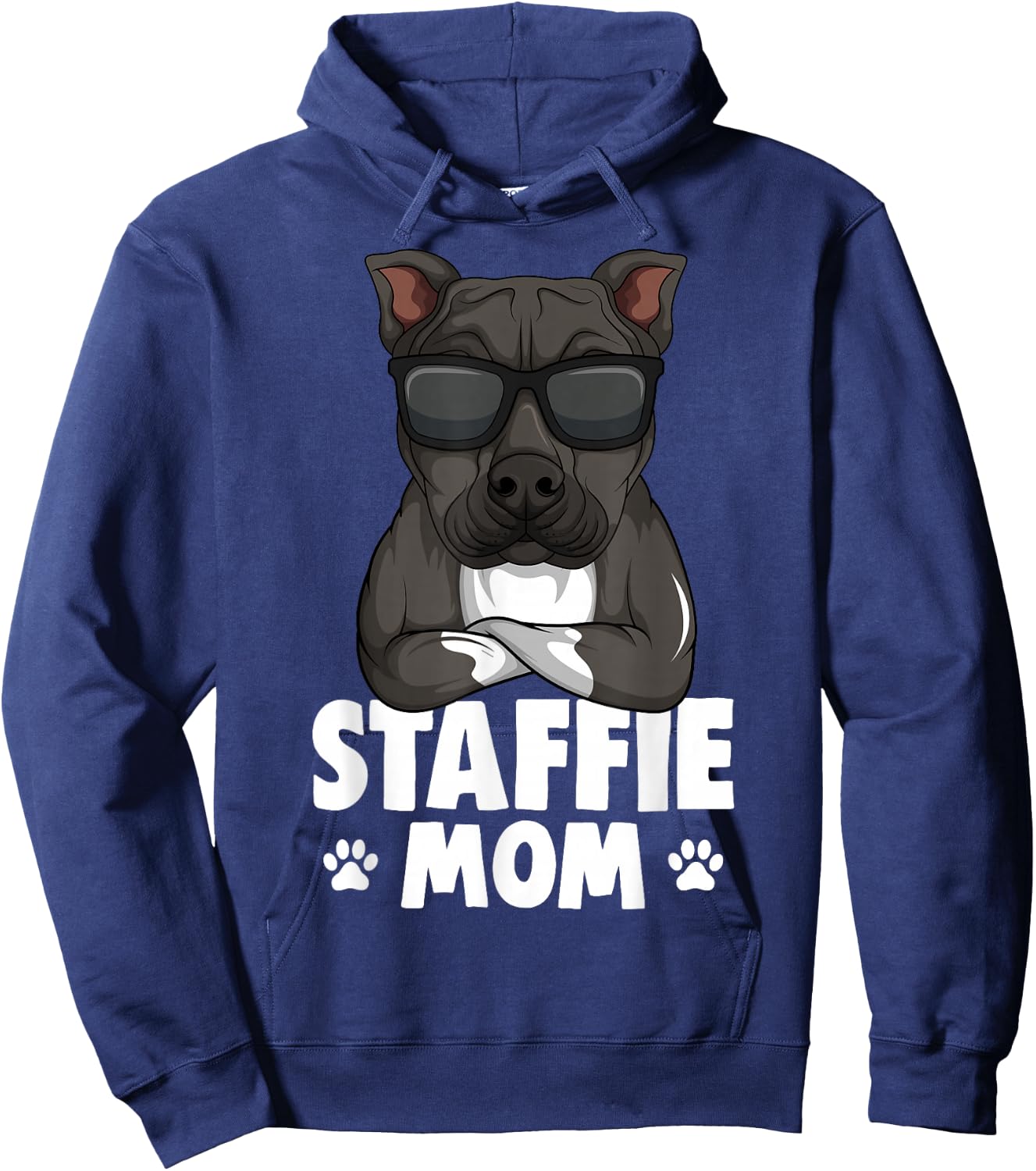 Staffordshire Bull Terrier Mom Staffie Dog Women Girls Kids Hoodie - Hoodie | Navy