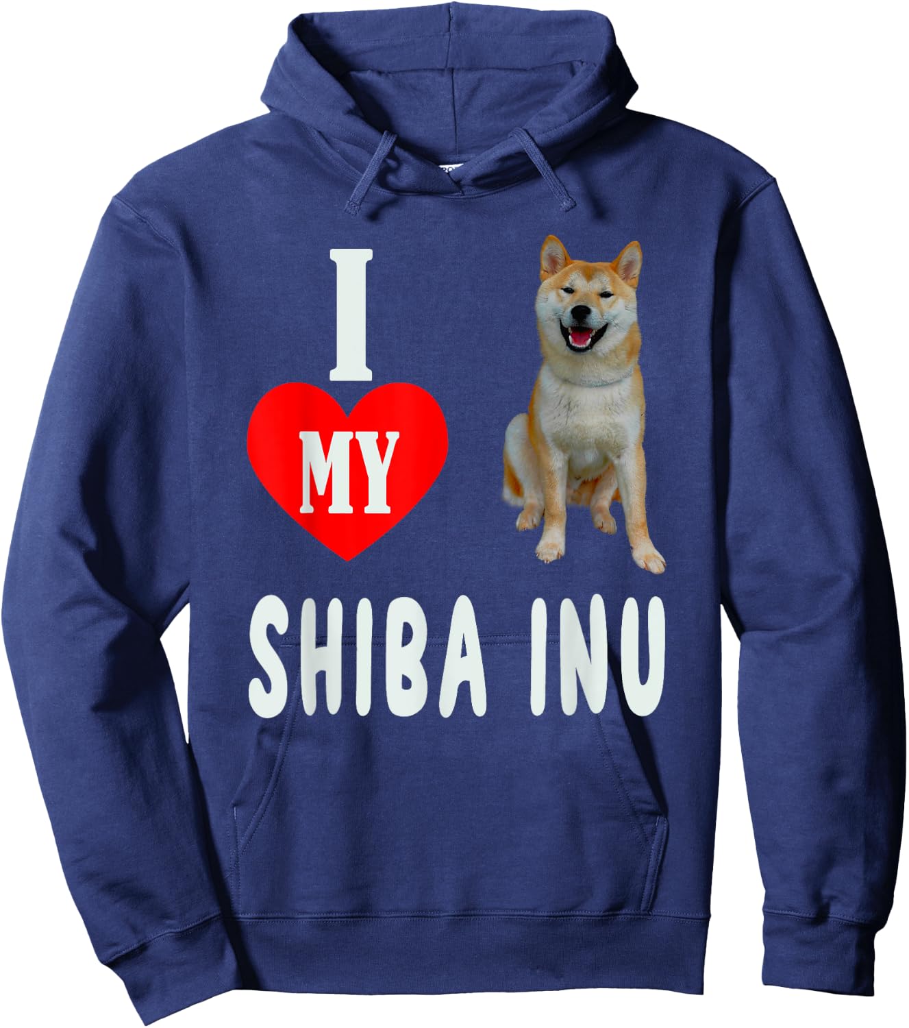 I LOVE MY SHEBA INU Dog Animal Pet Lover Apparel Men Women Hoodie - Hoodie | Navy