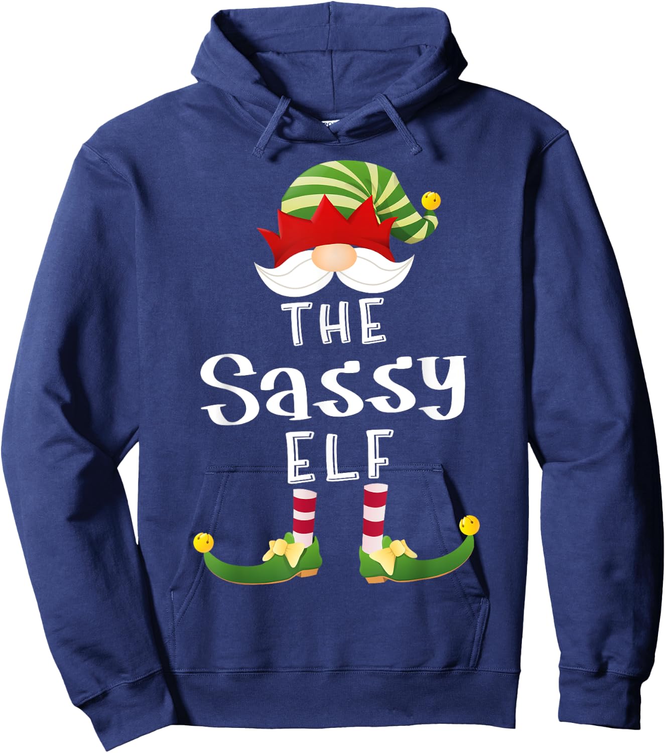 Sassy Elf Group Christmas Funny Pajama Party Hoodie - Hoodie | Navy