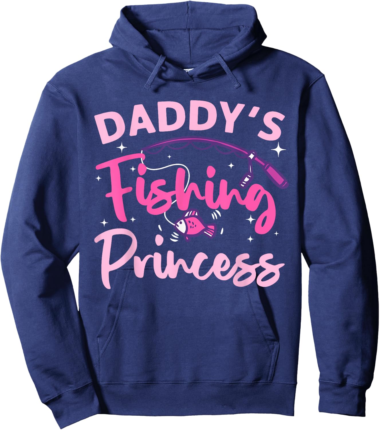 Best Fishing Girls Kids Bass Fisher Princess Fish Hoodie - Hoodie | Navy