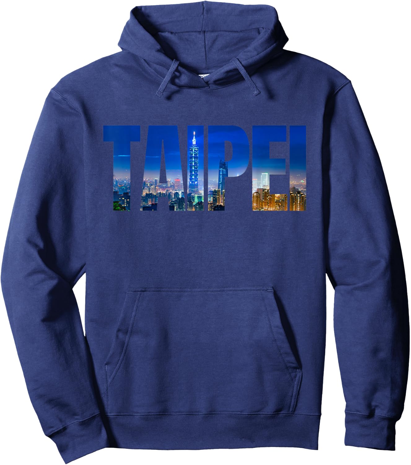 Taipei Taiwan Skyline Nightview Taipei 101 Elephant Mountain Hoodie - Hoodie | Navy