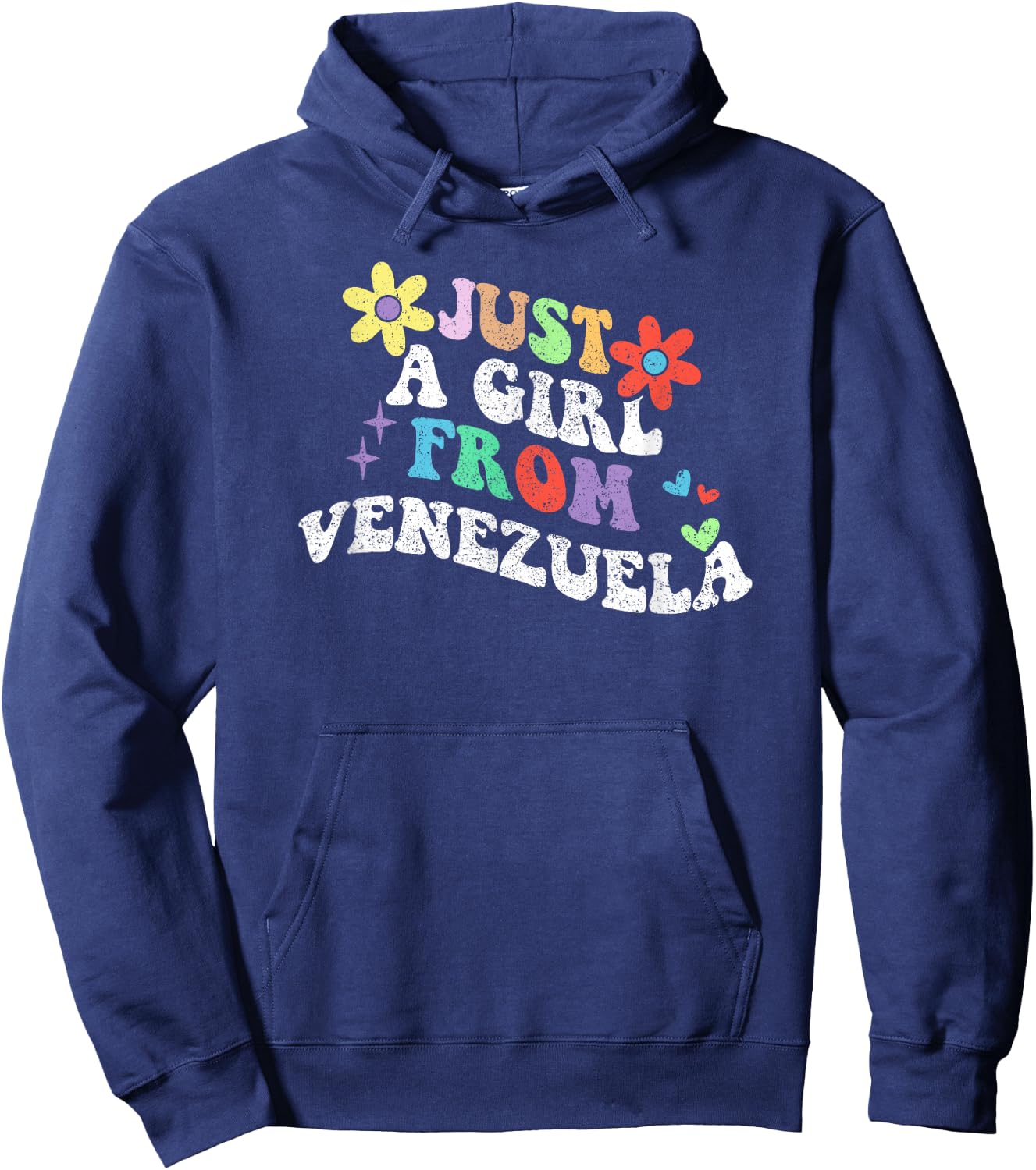 Retro Groovy Just A Girl From Venezuela Mother's Day 2023 Hoodie - Hoodie | Navy